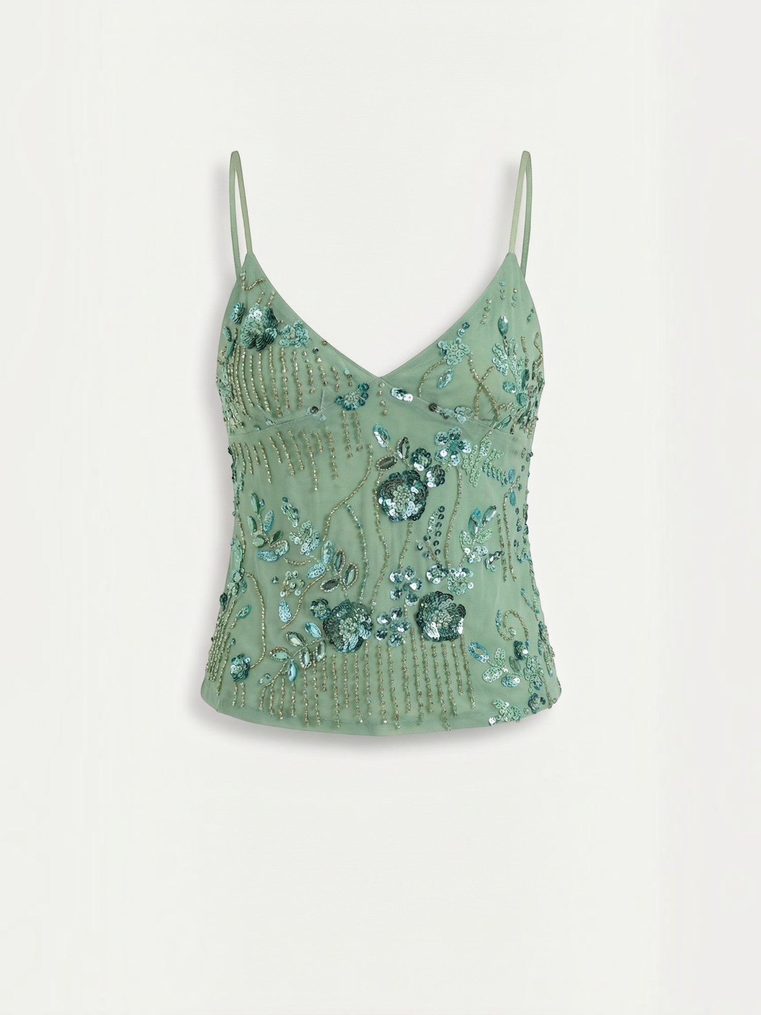 Embroidered Sequin Cami Top