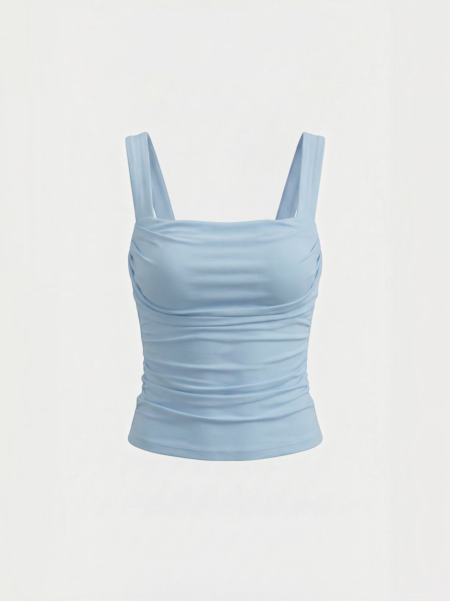 Ruched Square Neck Tank Top