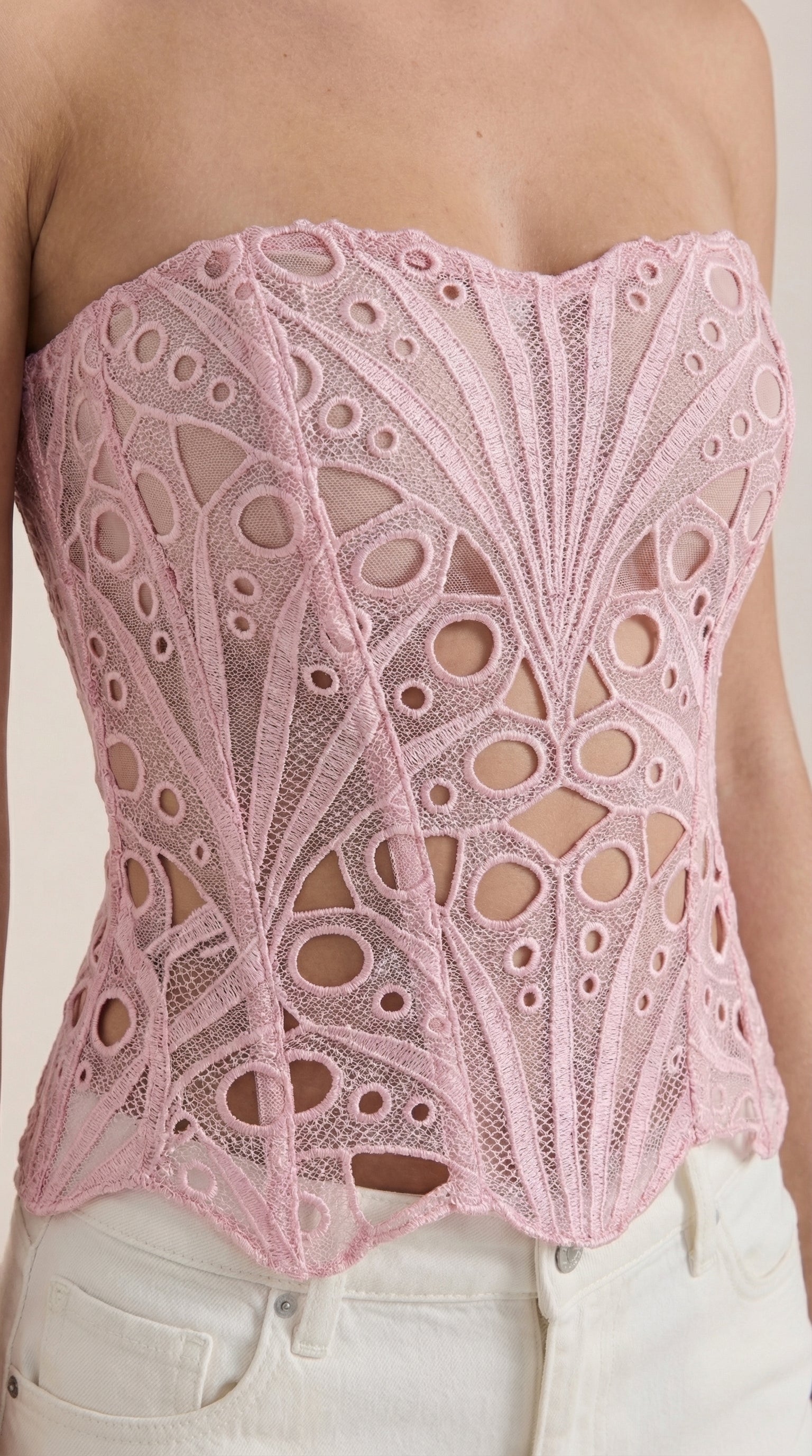 Lace Strapless Corset Top