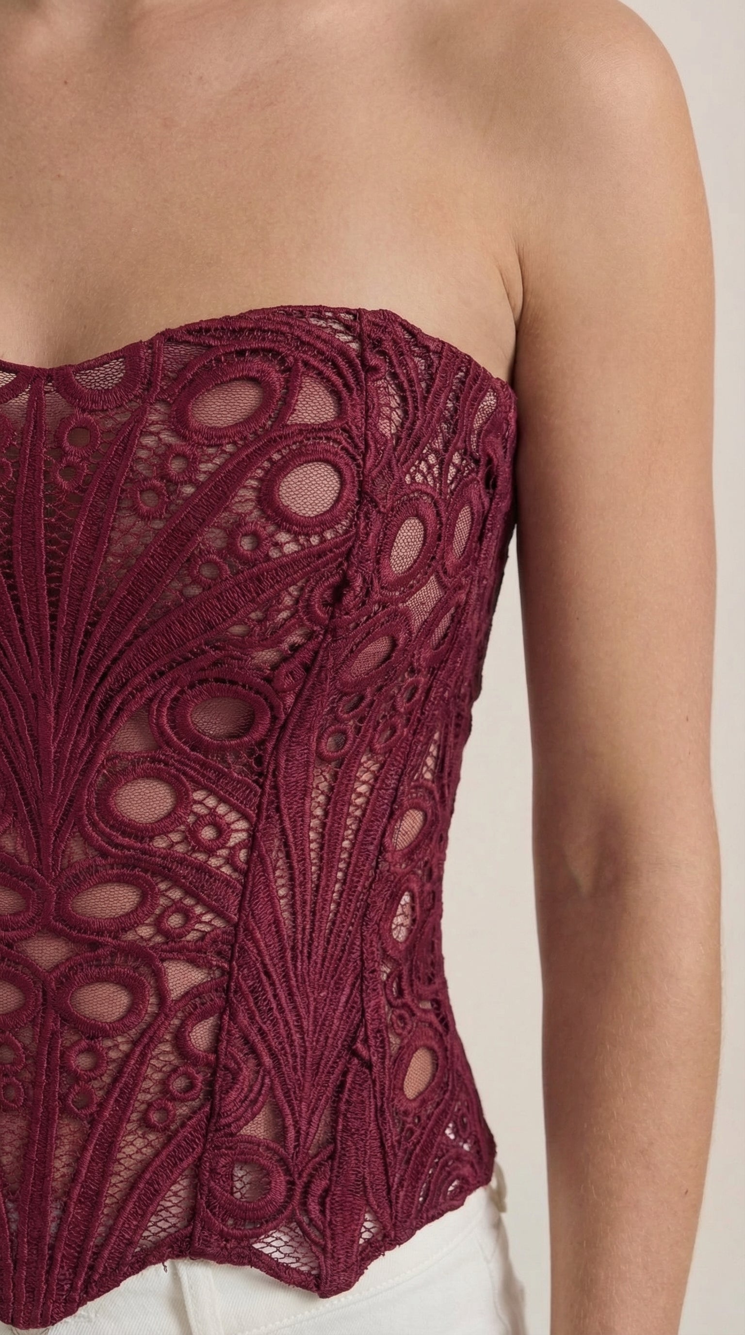 Lace Strapless Corset Top