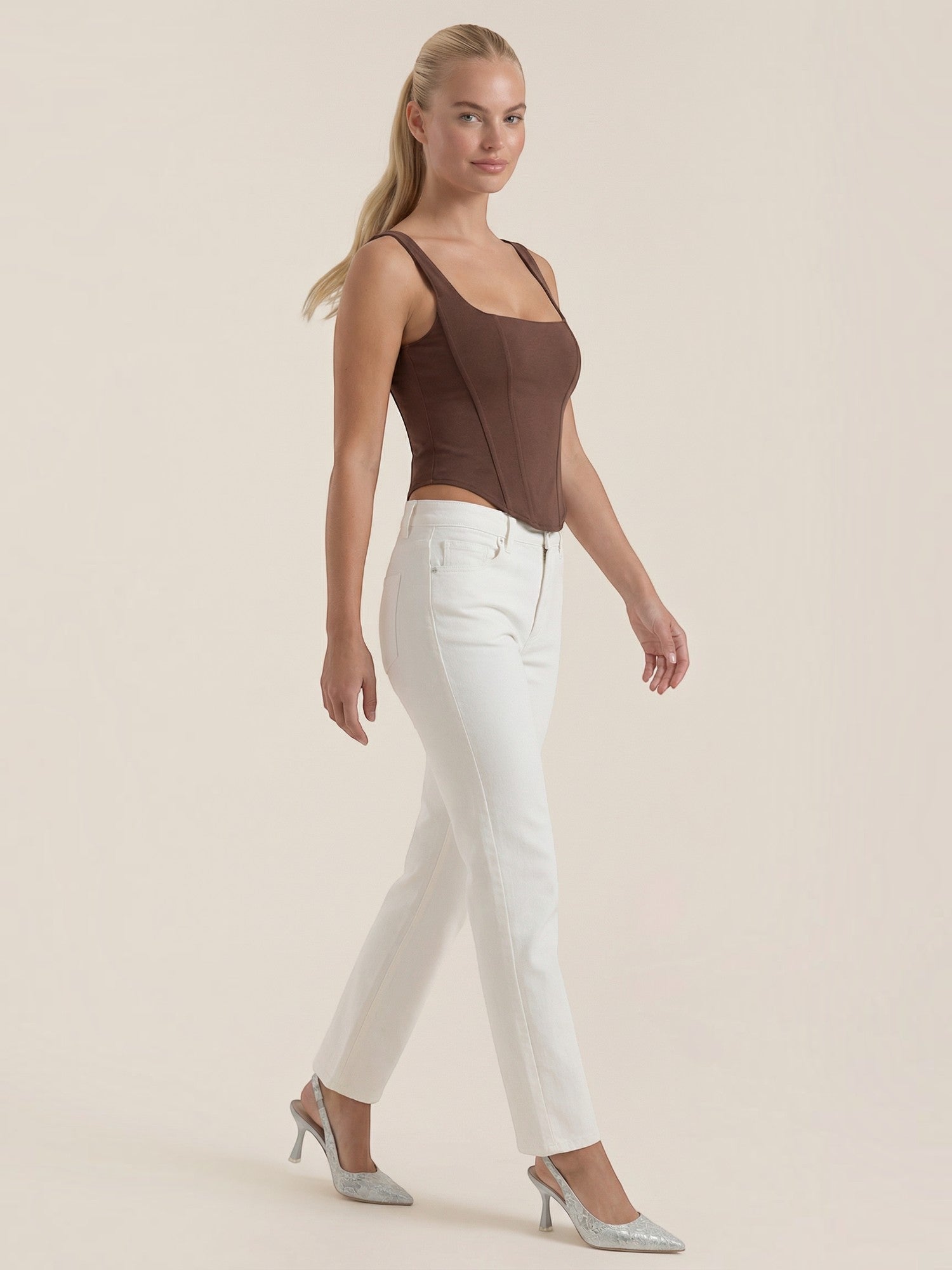 Square Neck Contour Tank Top