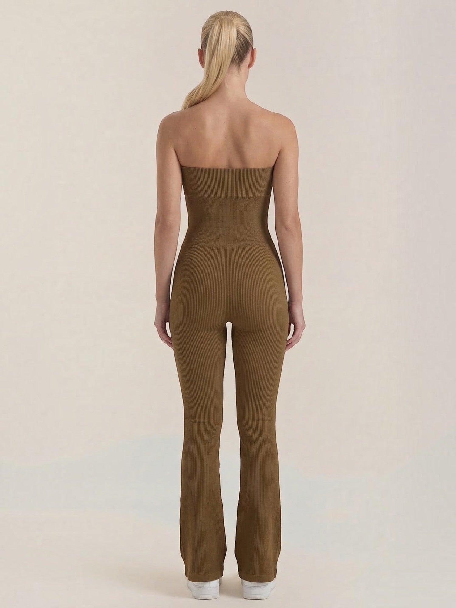 Strapless Flared Leg Jumpsuit