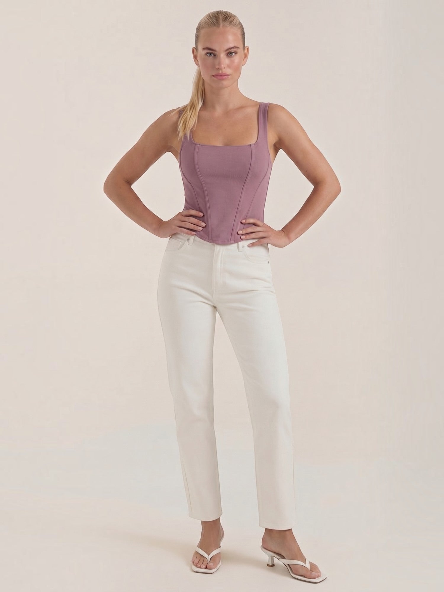 Square Neck Contour Tank Top
