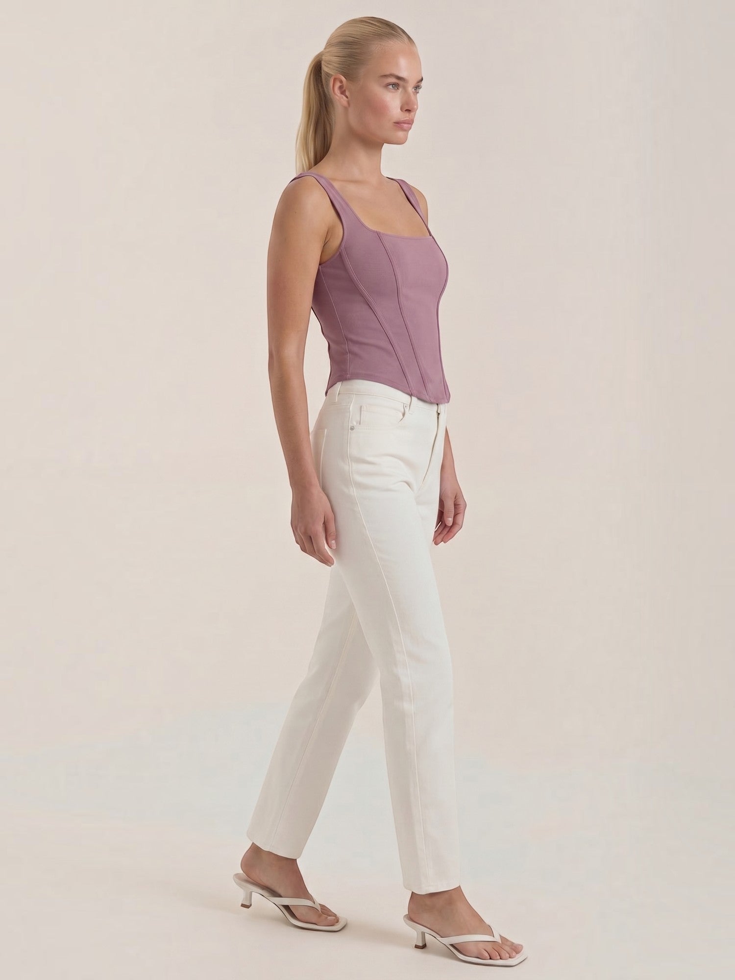 Square Neck Contour Tank Top