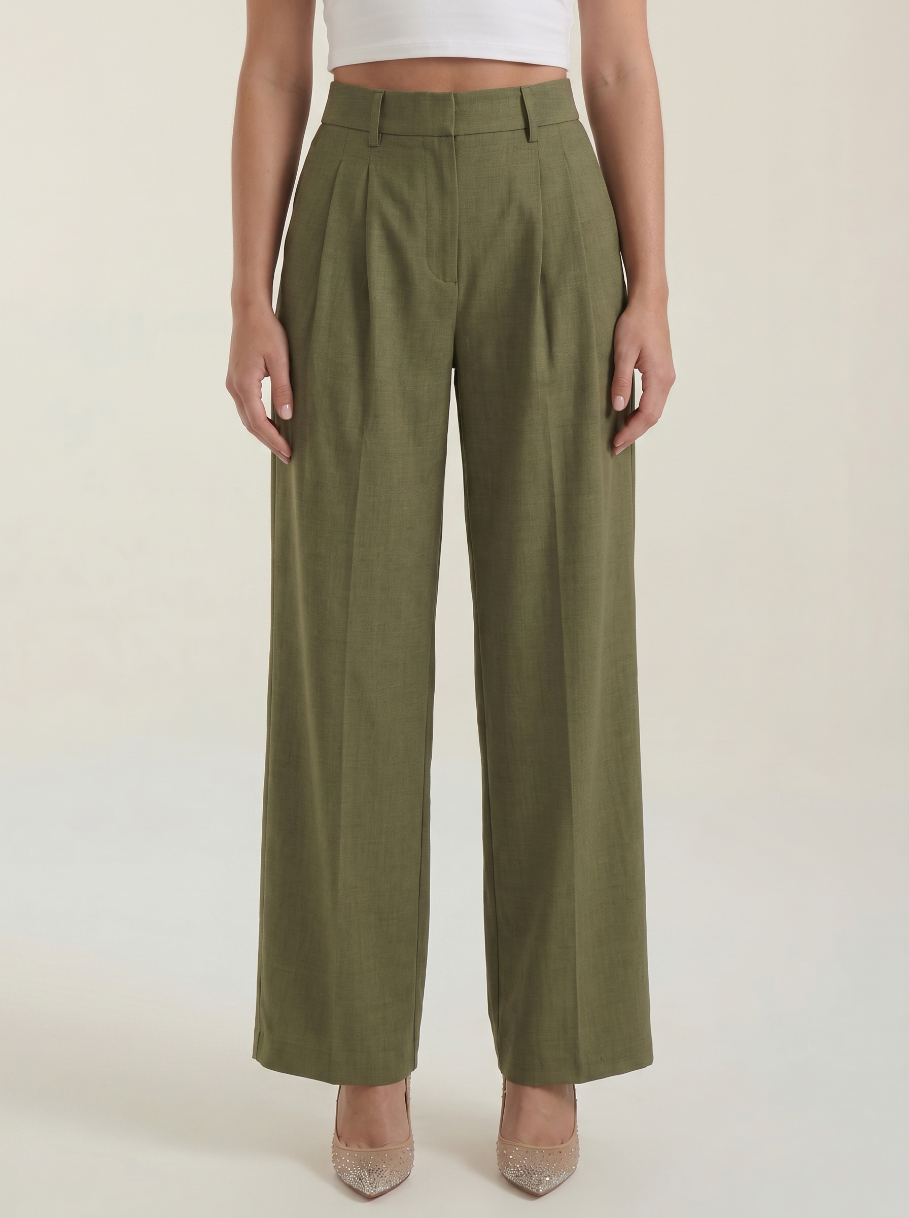 High Waist Wide Leg Trousers