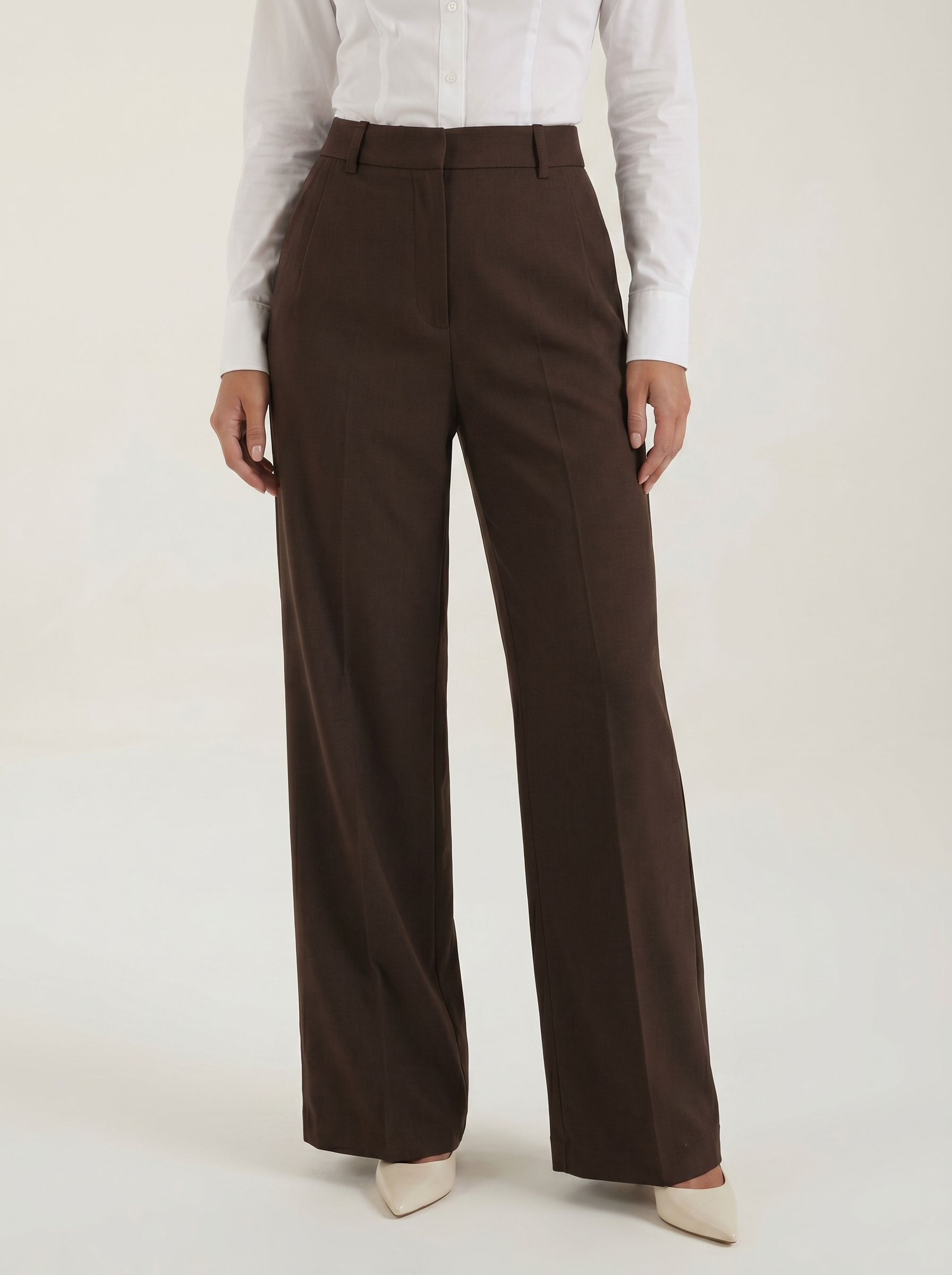 Tailored High Waist Wide Leg Trousers