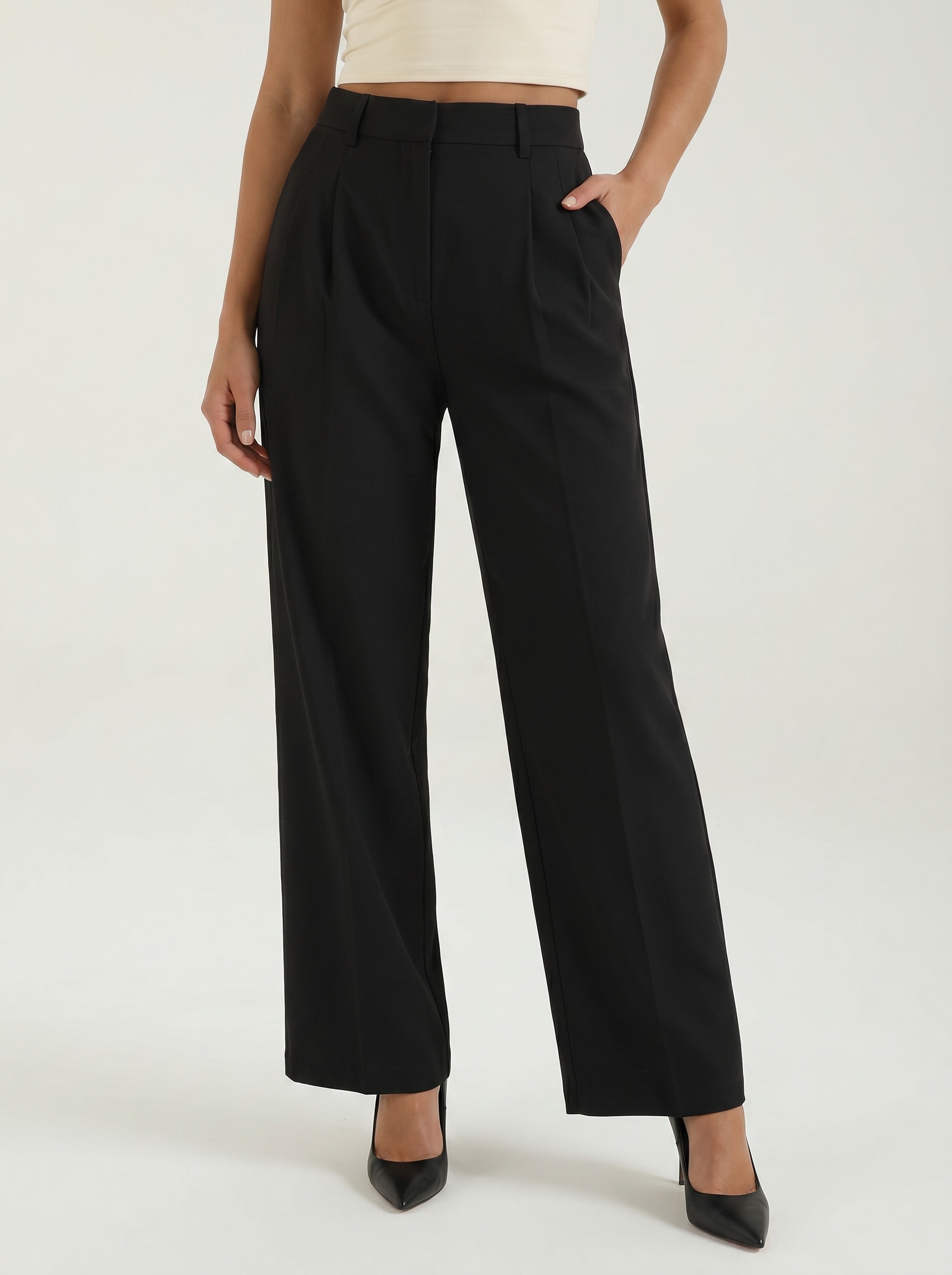 Tailored Wide Leg Trousers