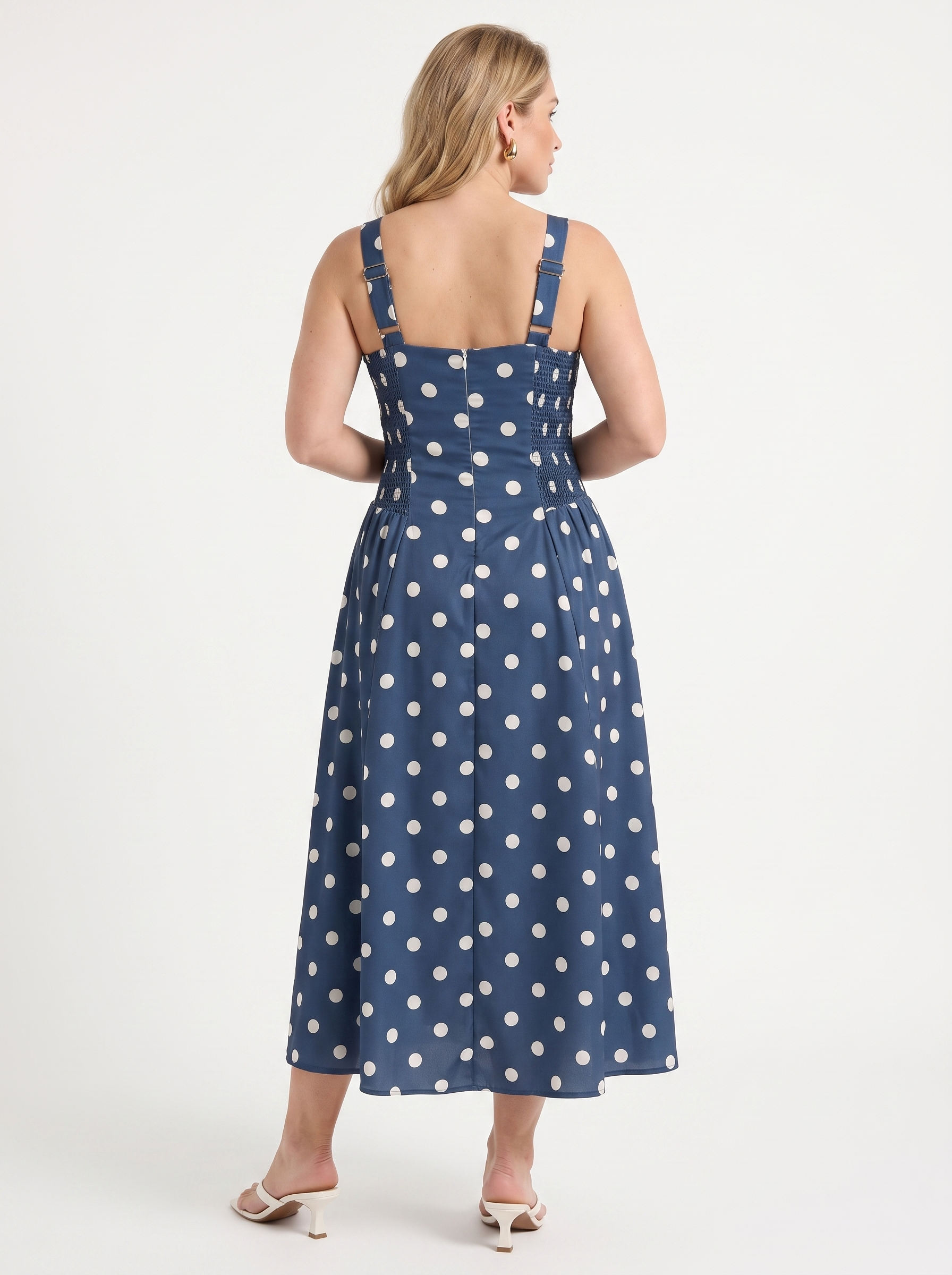 Floral Midi Dress with Square Neck