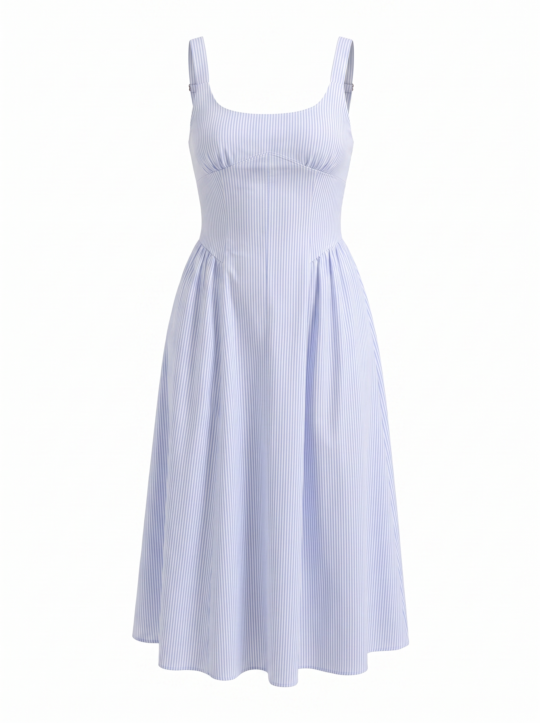 Floral Midi Dress with Square Neck
