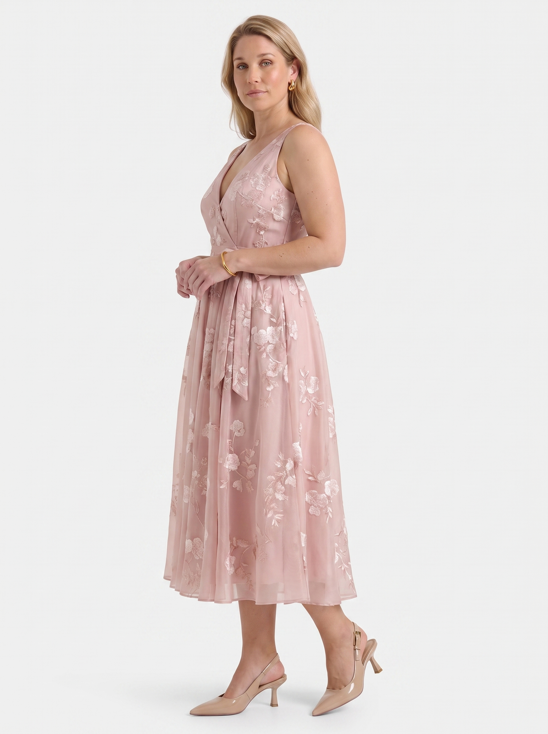 Floral Wrap Midi Dress