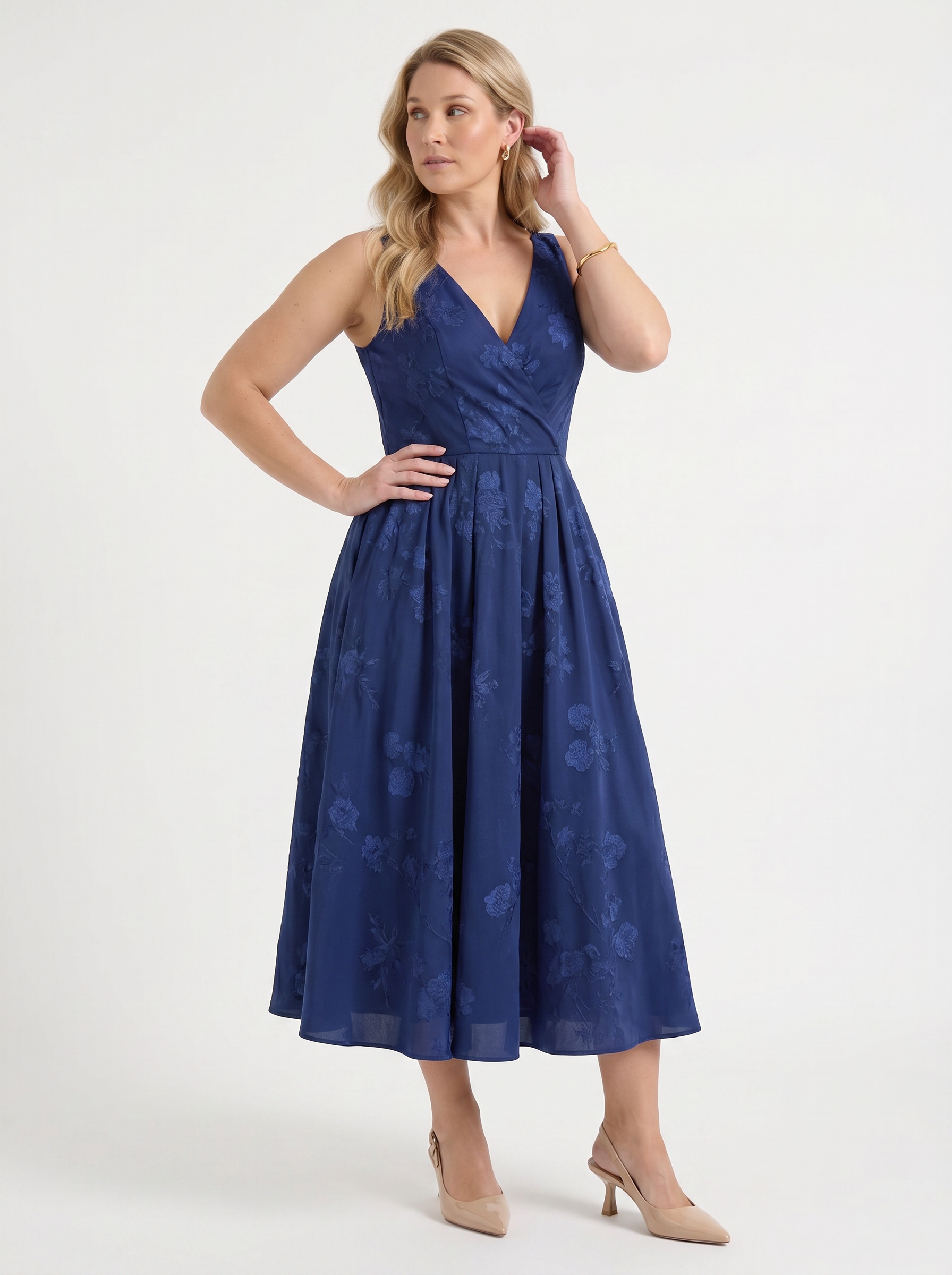 Floral Wrap Midi Dress