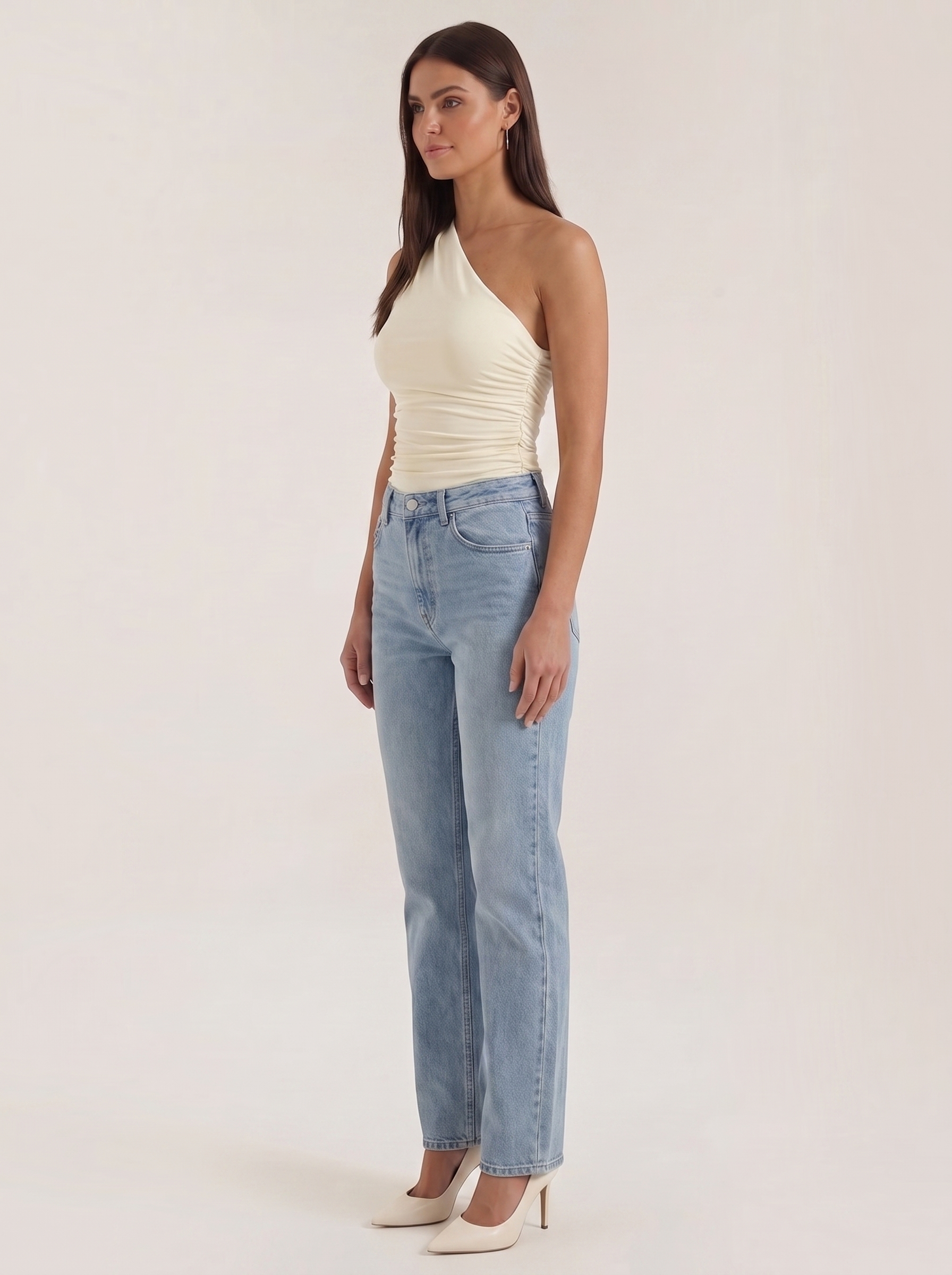 Ruched One Shoulder Top