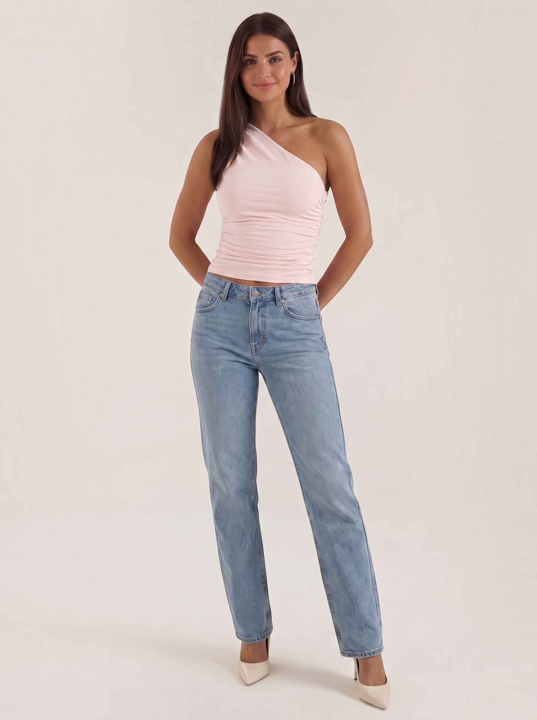 Ruched One Shoulder Top