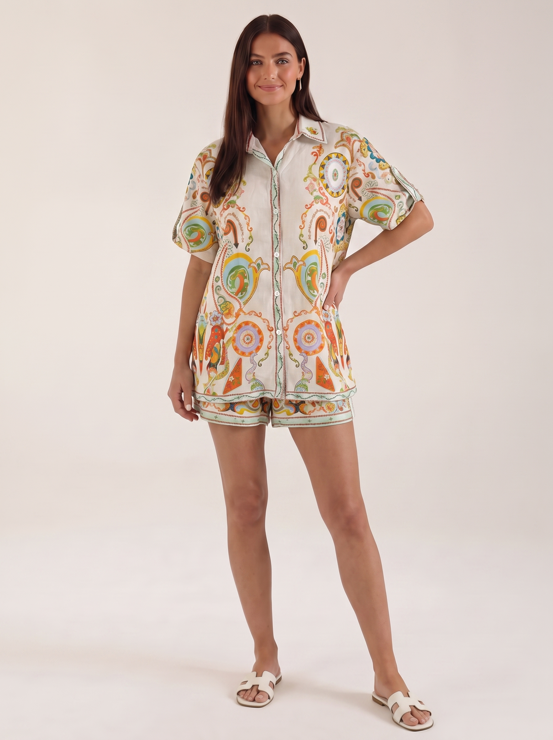 Printed Shirt & Shorts Set