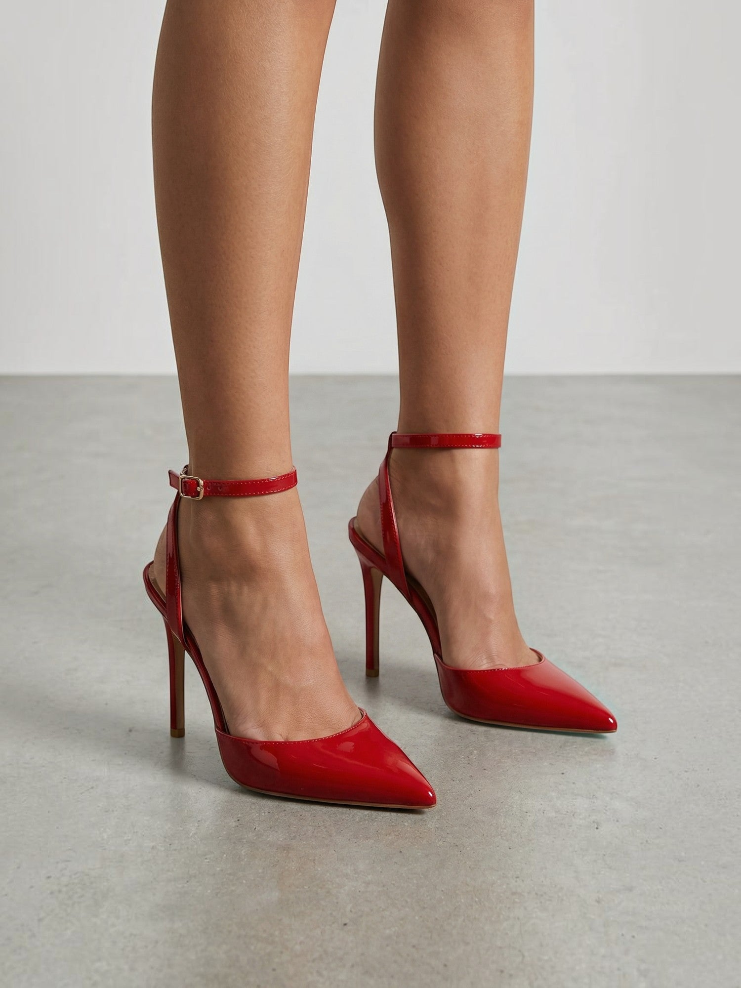 Pointed-Toe Ankle Strap Heels