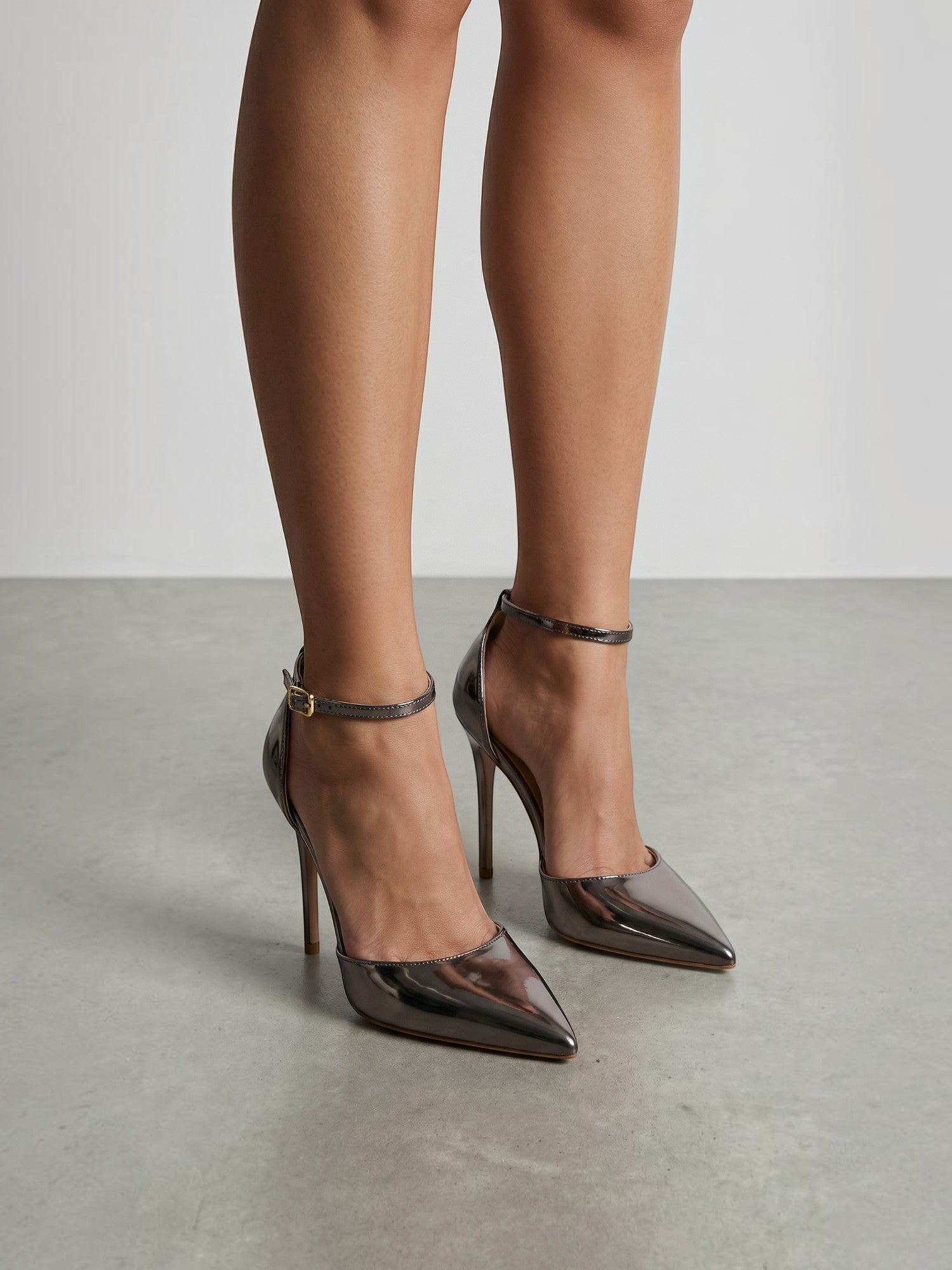 Pointed-Toe Ankle Strap Heels