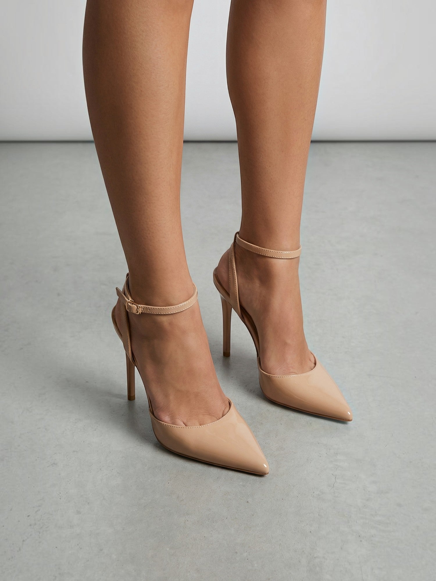 Pointed-Toe Ankle Strap Heels