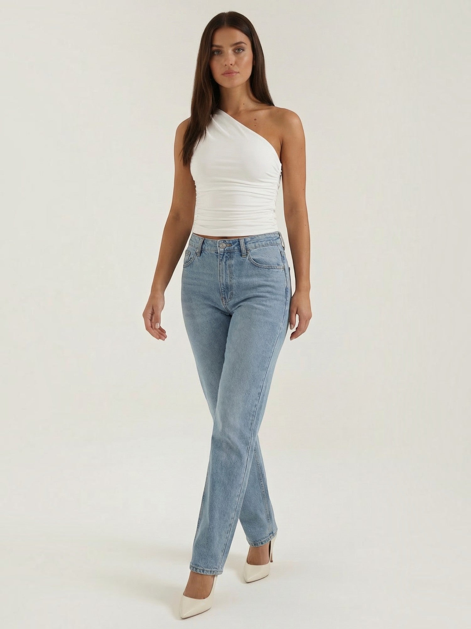 Ruched One Shoulder Top