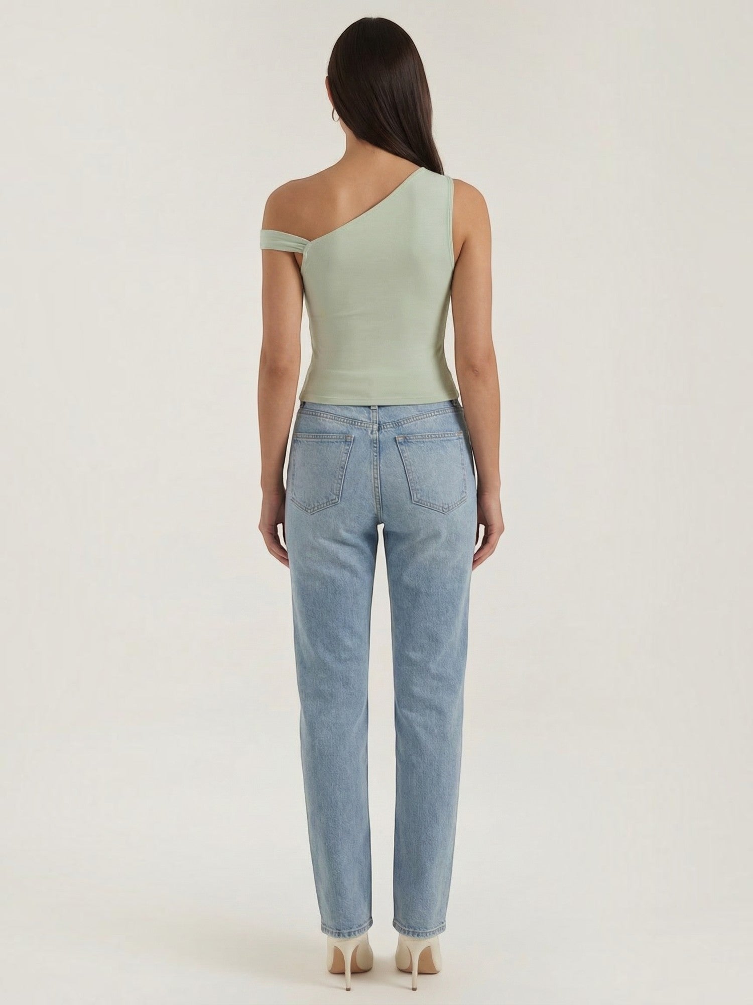 Asymmetric Off Shoulder Ruched Top