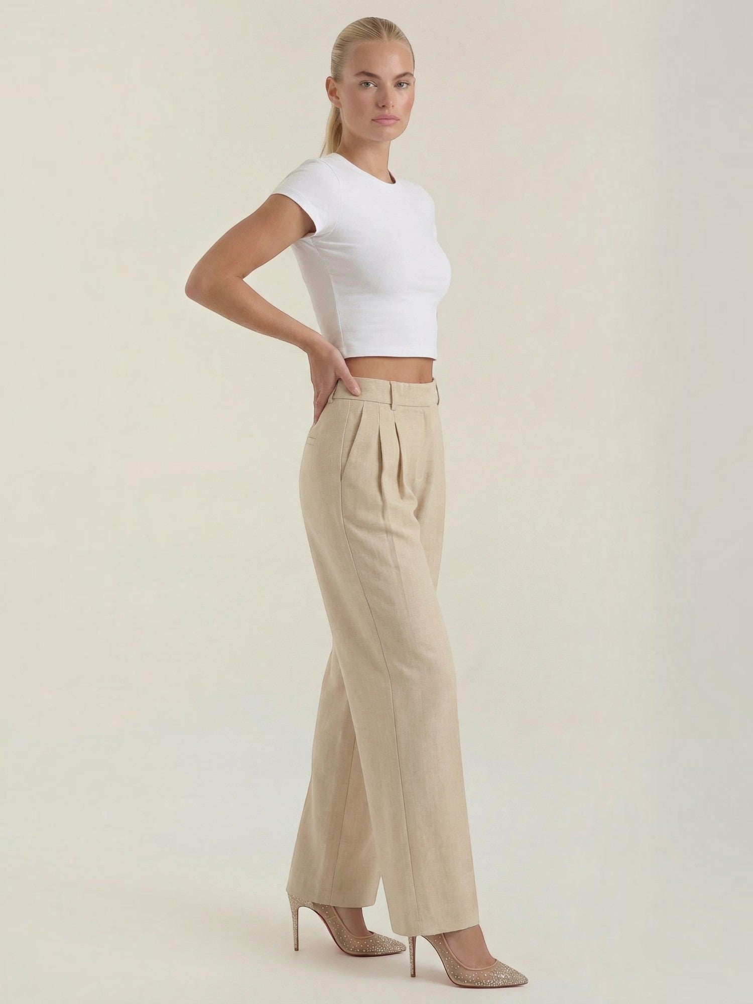 High Waist Wide Leg Trousers