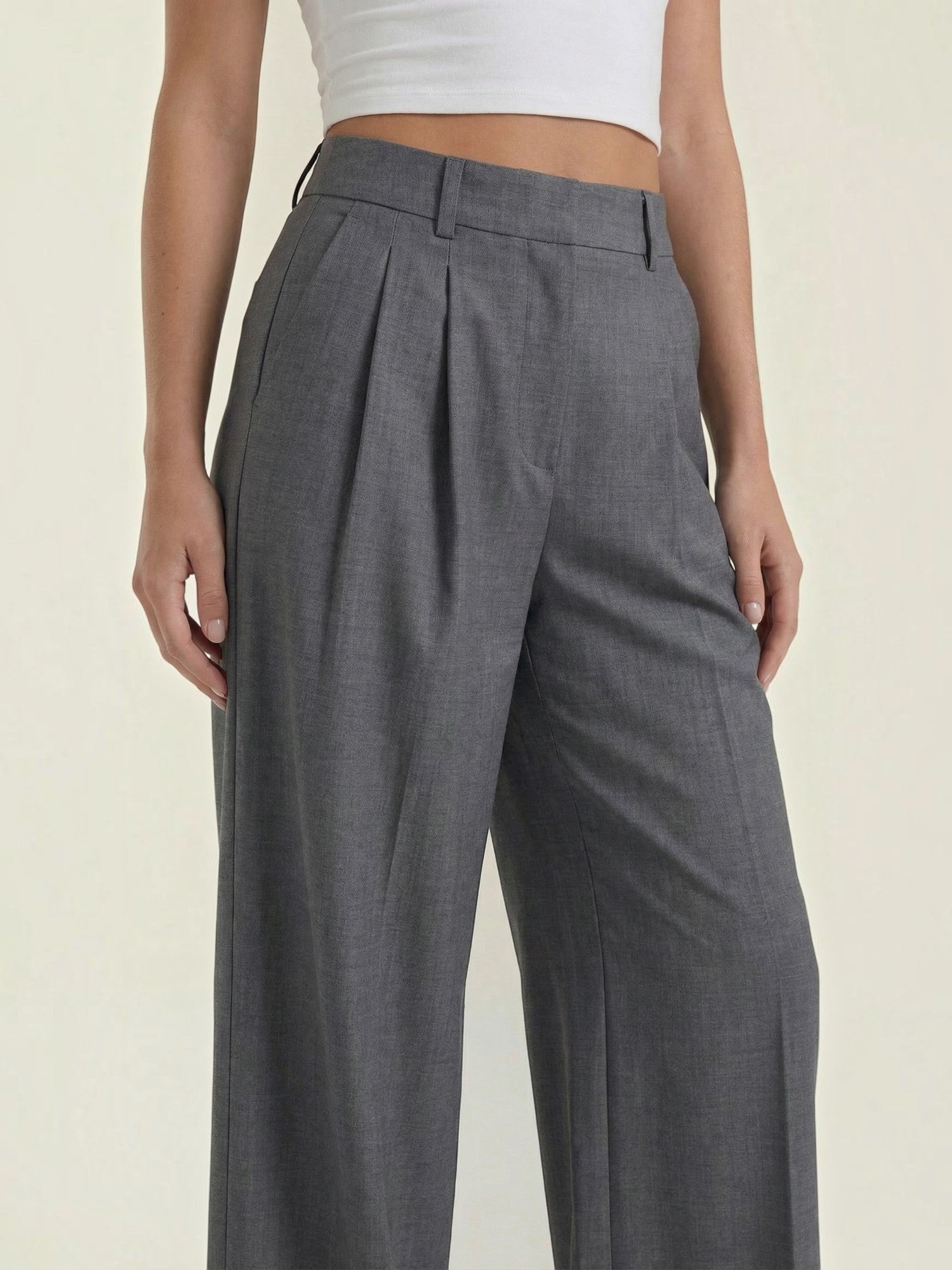 High Waist Wide Leg Trousers
