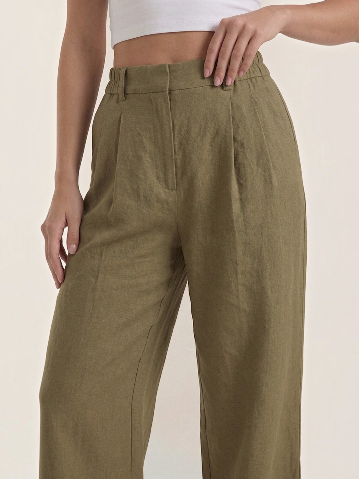 High Waist Wide Leg Trousers