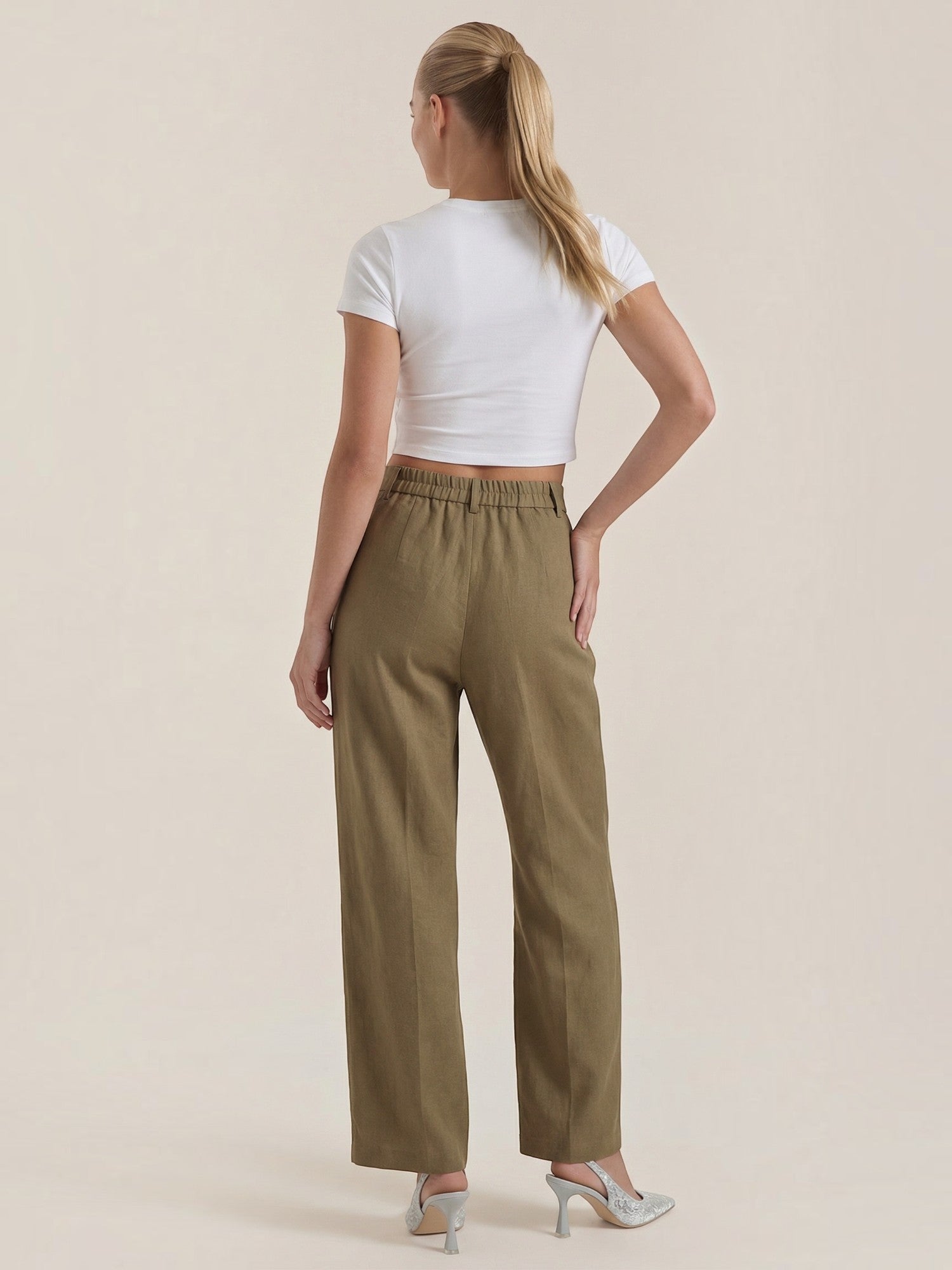 High Waist Wide Leg Trousers