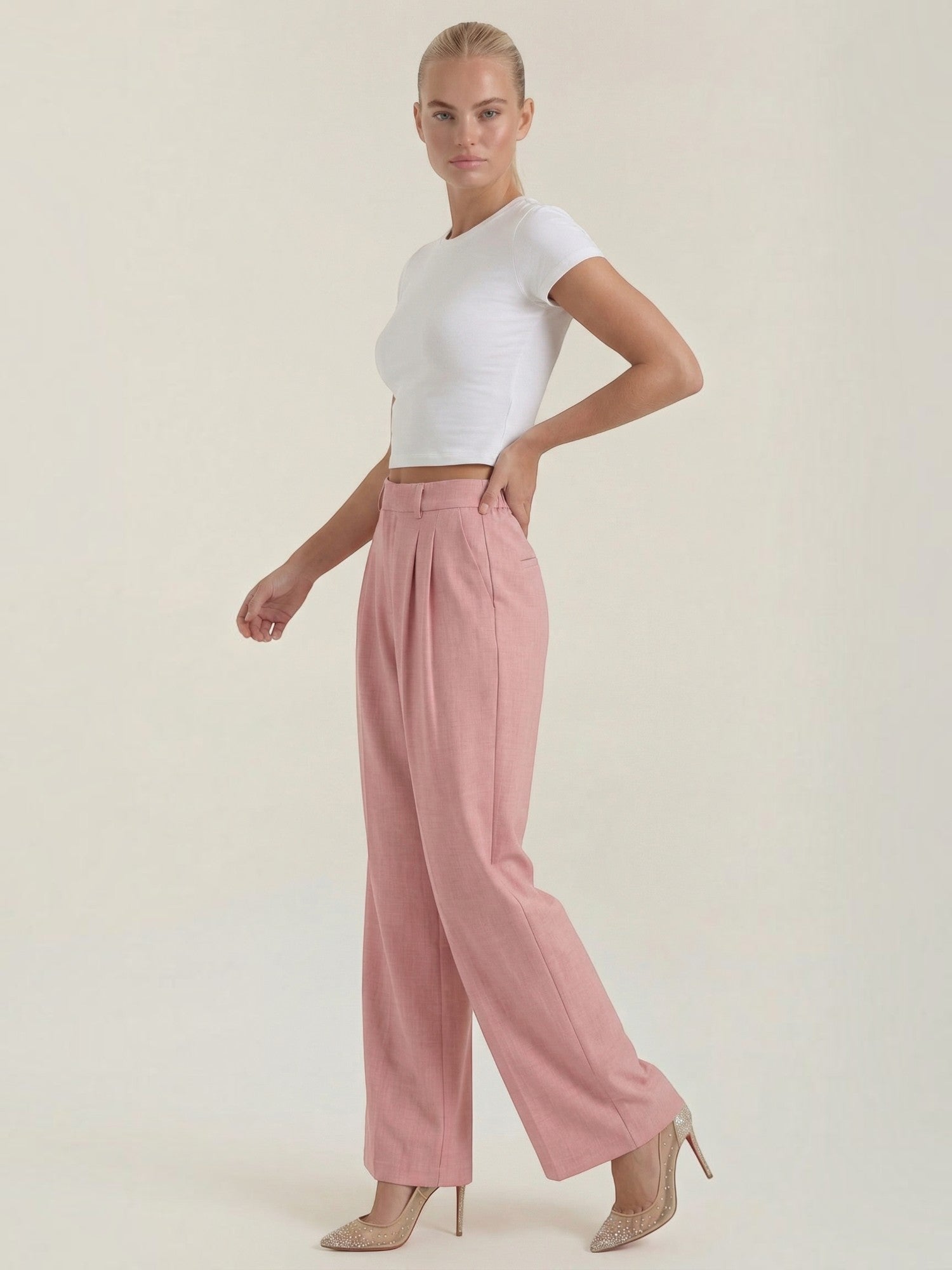 High Waist Wide Leg Trousers