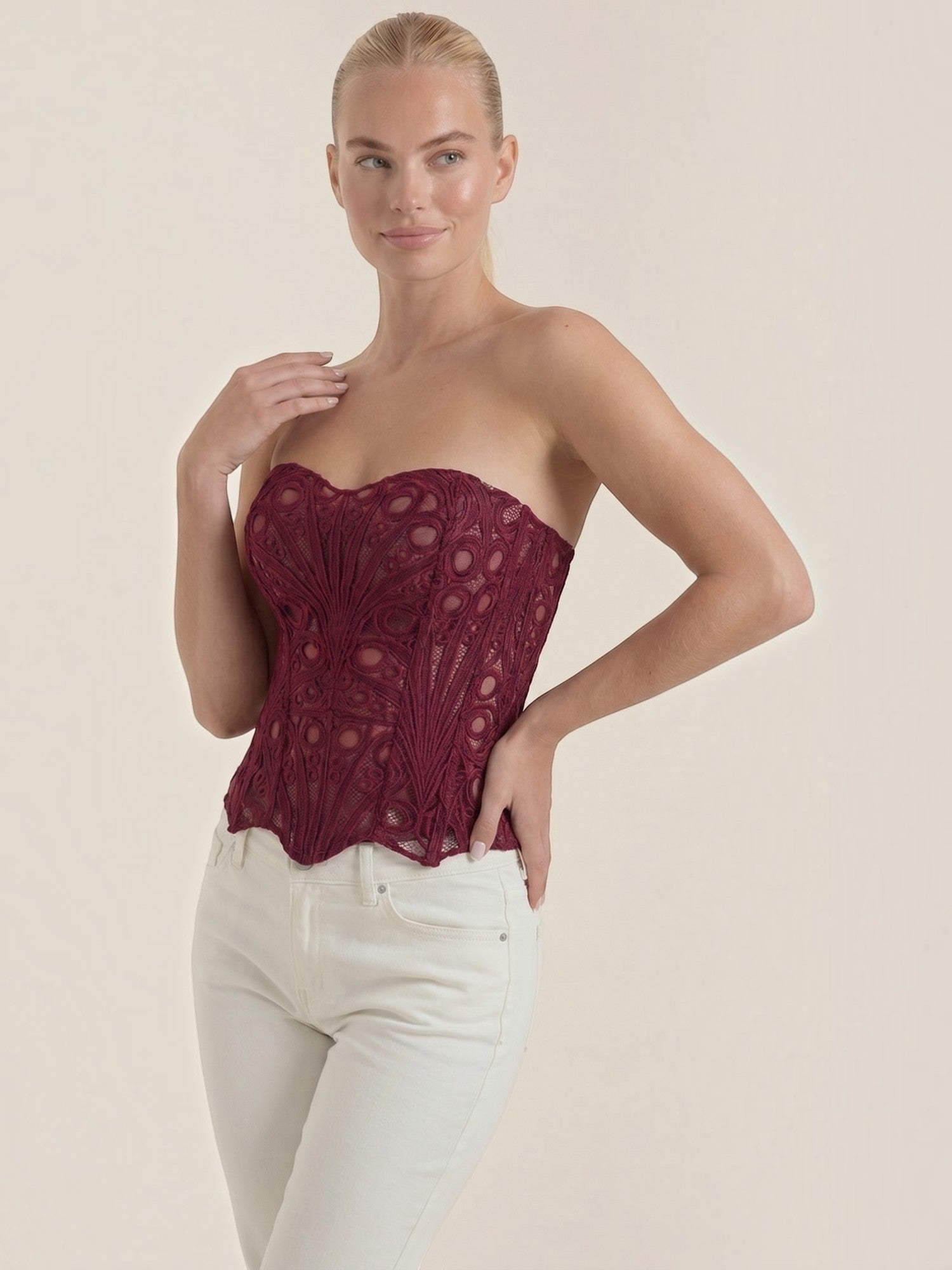 Lace Strapless Corset Top