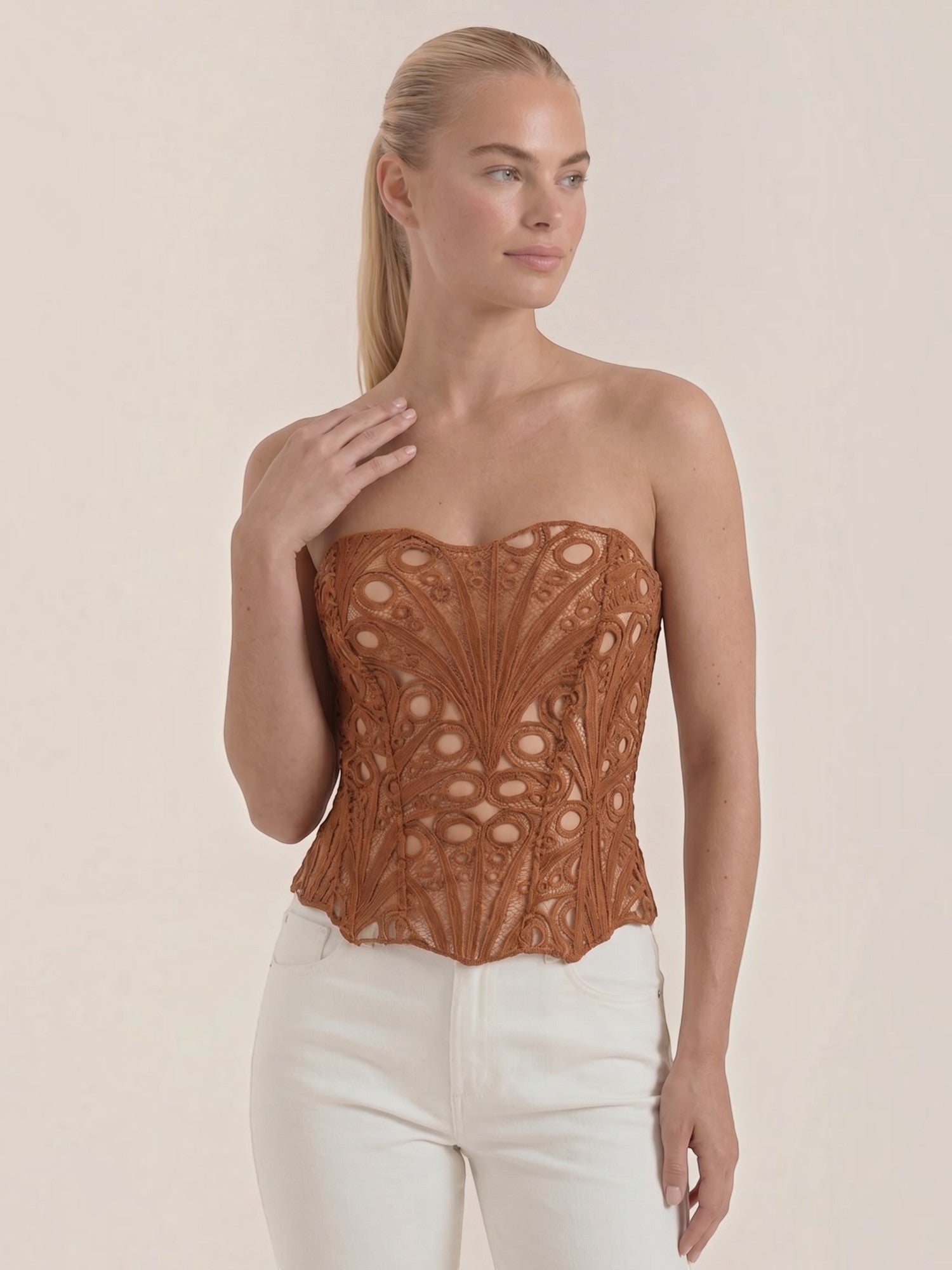 Lace Strapless Corset Top