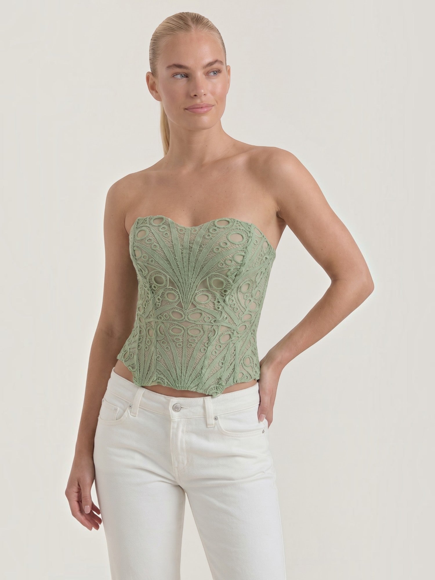 Lace Strapless Corset Top