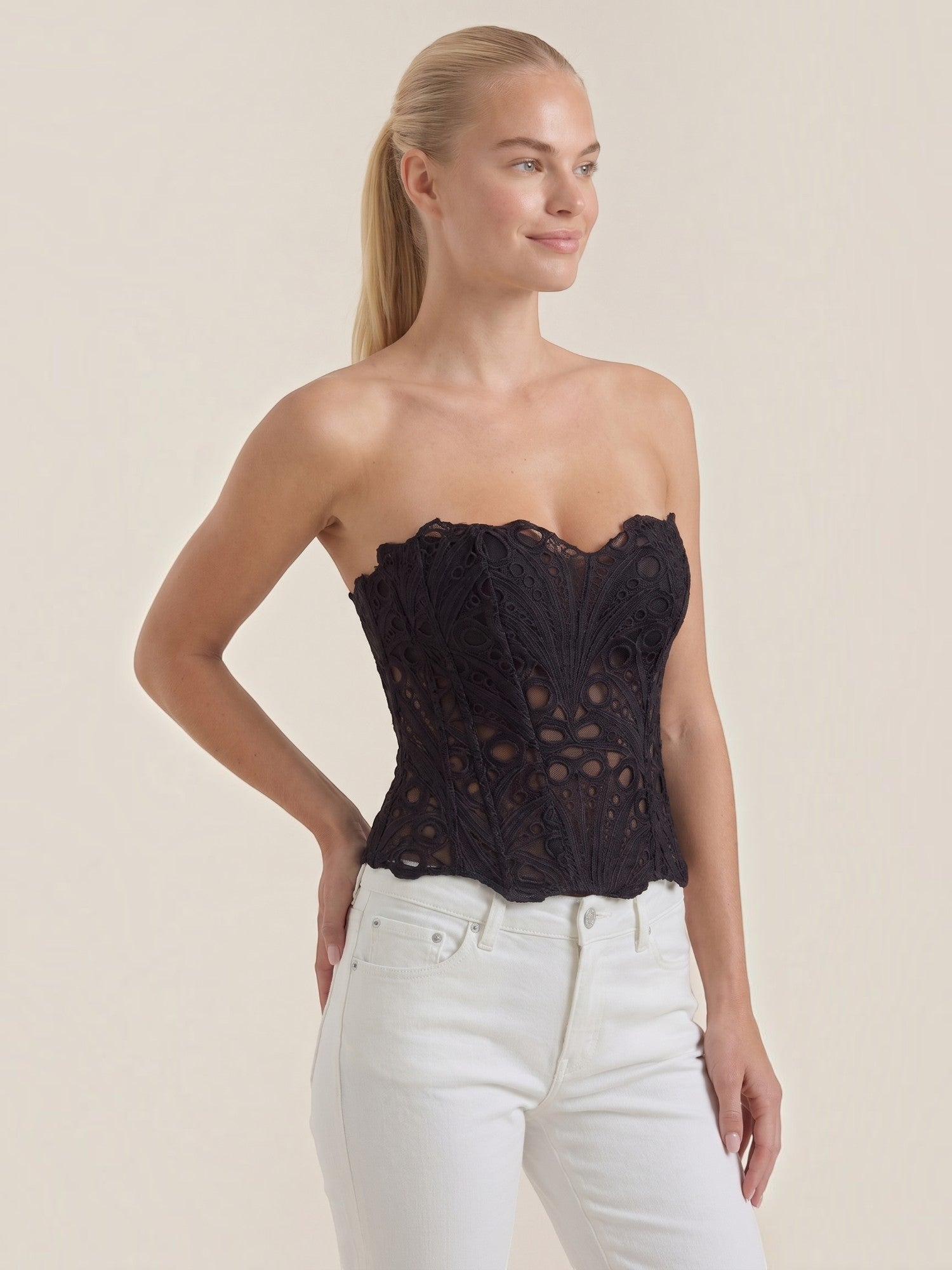 Lace Strapless Corset Top