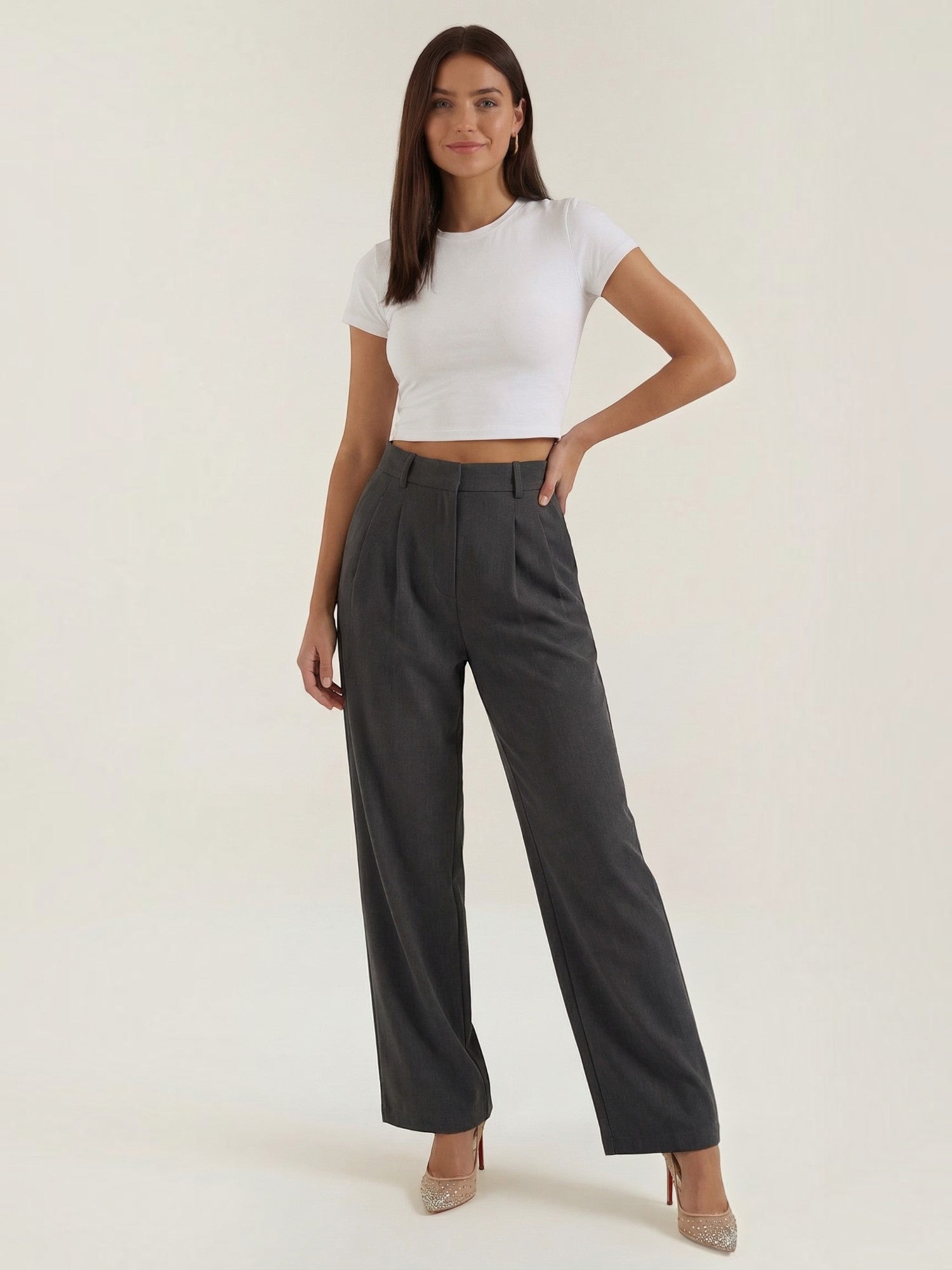 Straight Leg Tailored Trousers