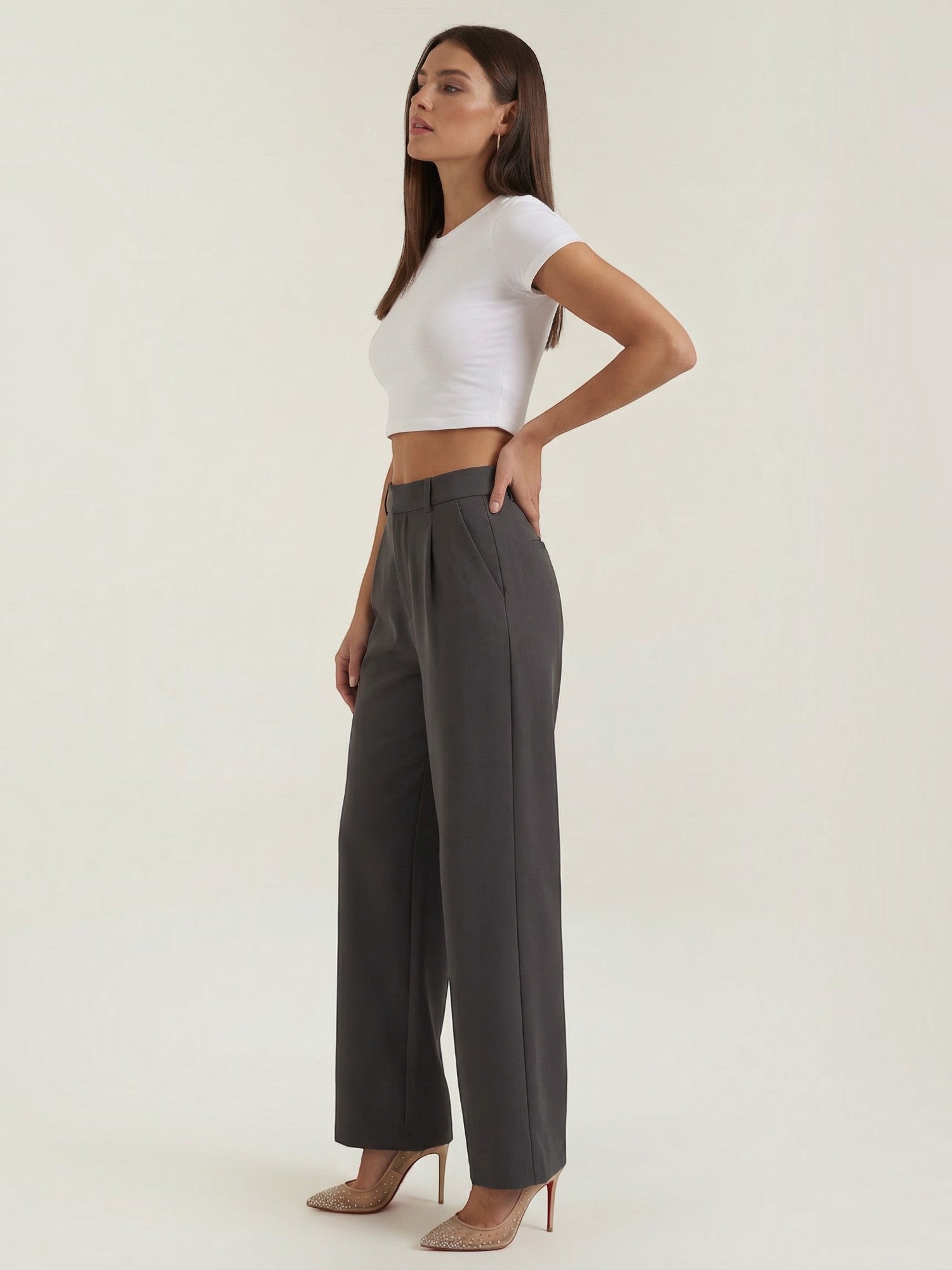 Straight Leg Tailored Trousers