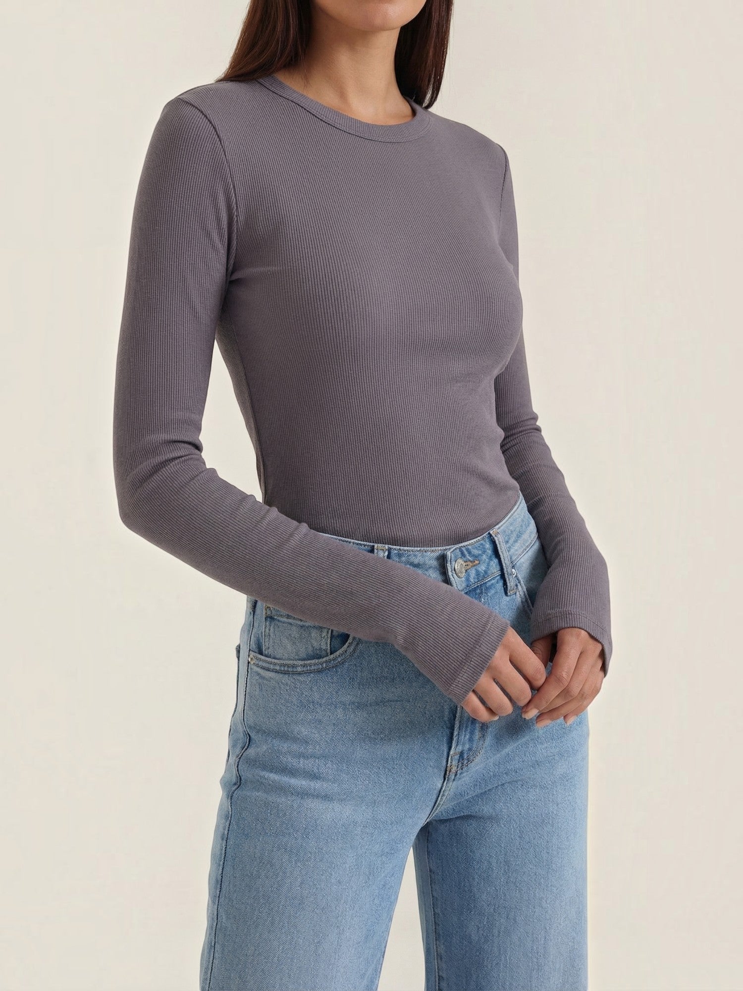 Classic Ribbed Long Sleeve Top
