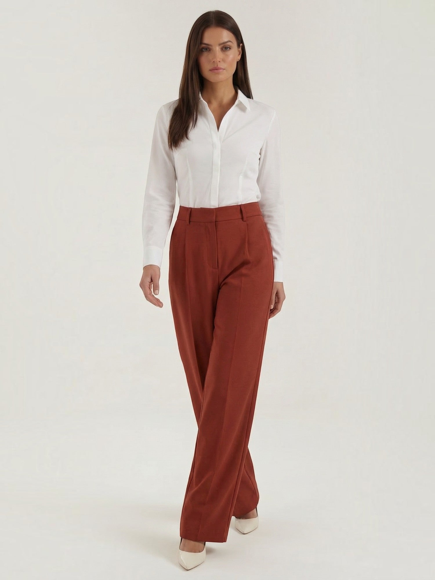 Tailored High Waist Wide Leg Trousers