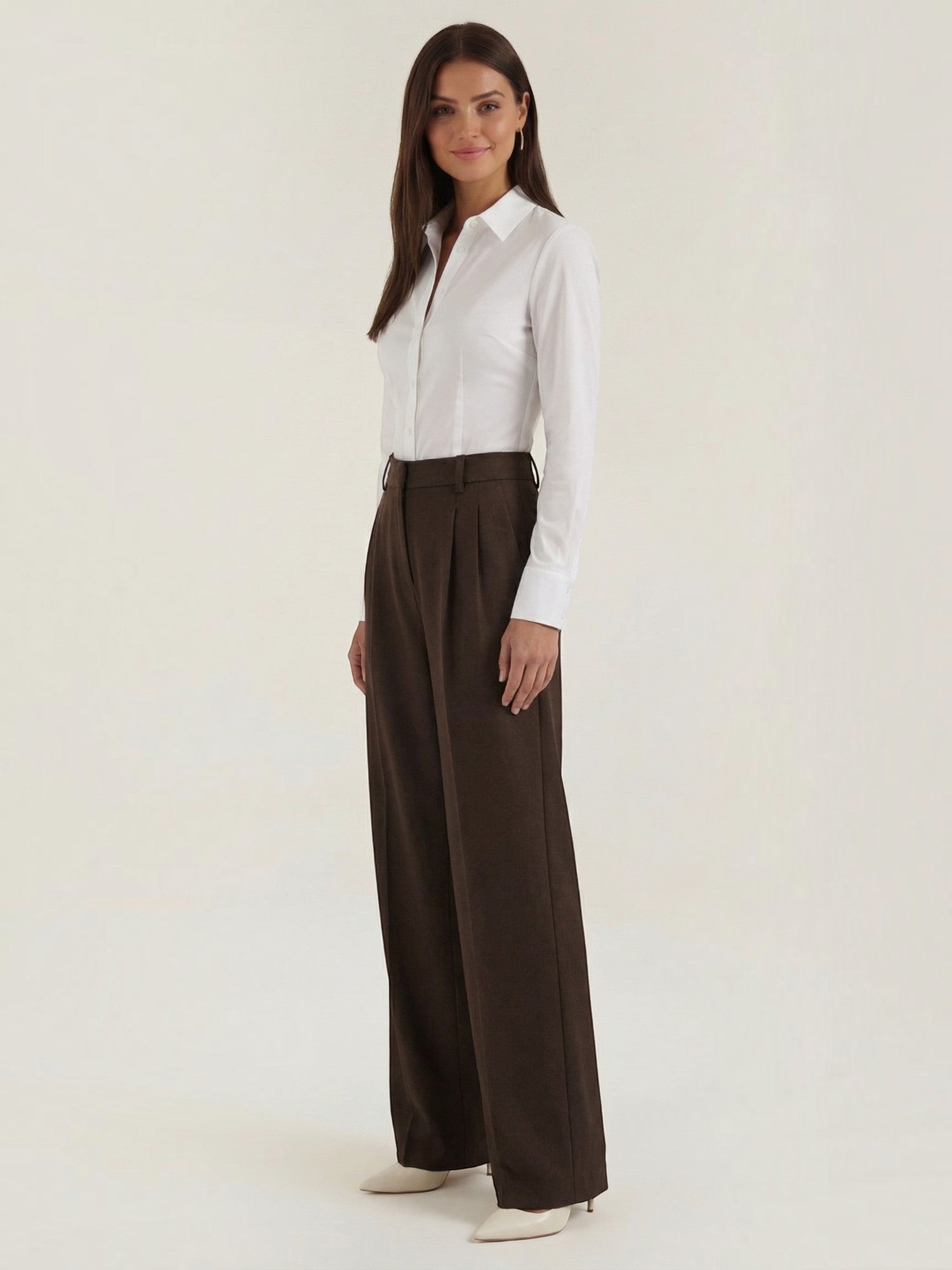 Tailored High Waist Wide Leg Trousers