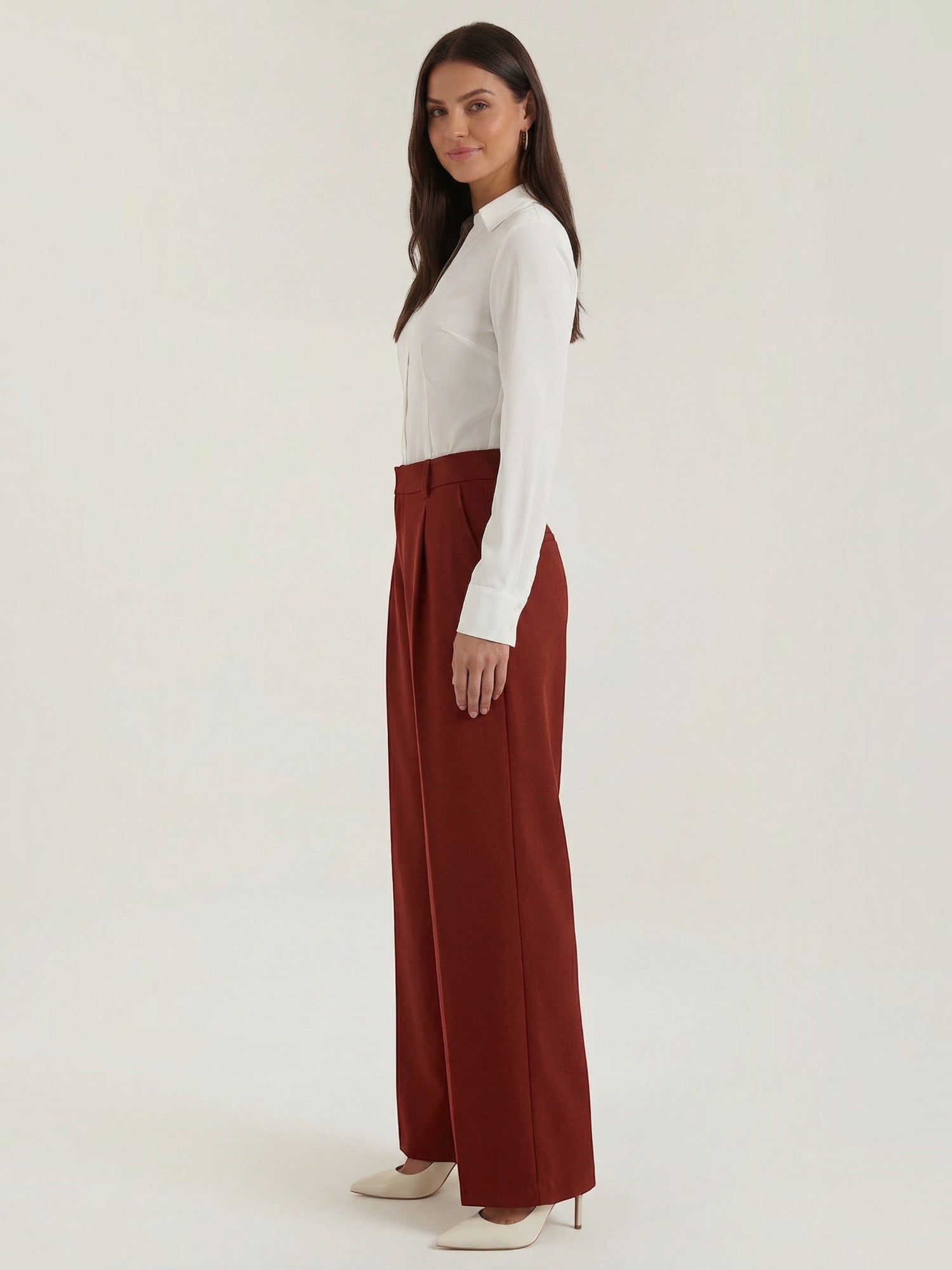 Tailored High Waist Wide Leg Trousers