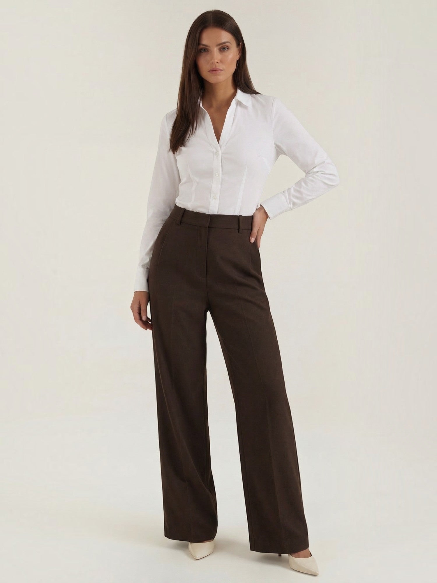 Tailored High Waist Wide Leg Trousers