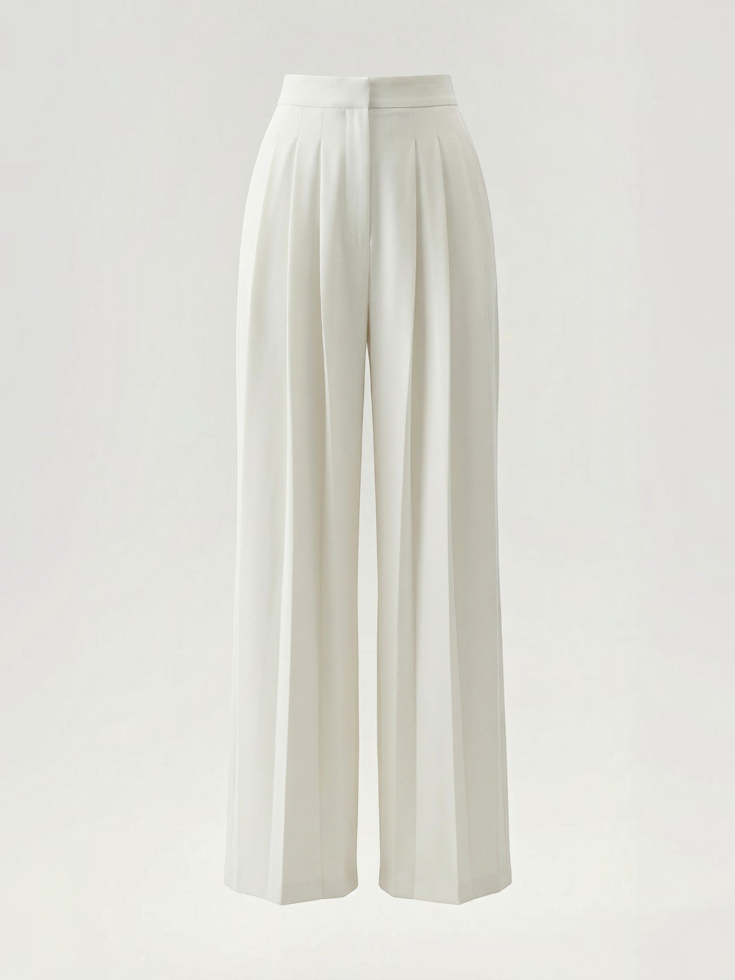 Pleated High Waist Wide Leg Trousers