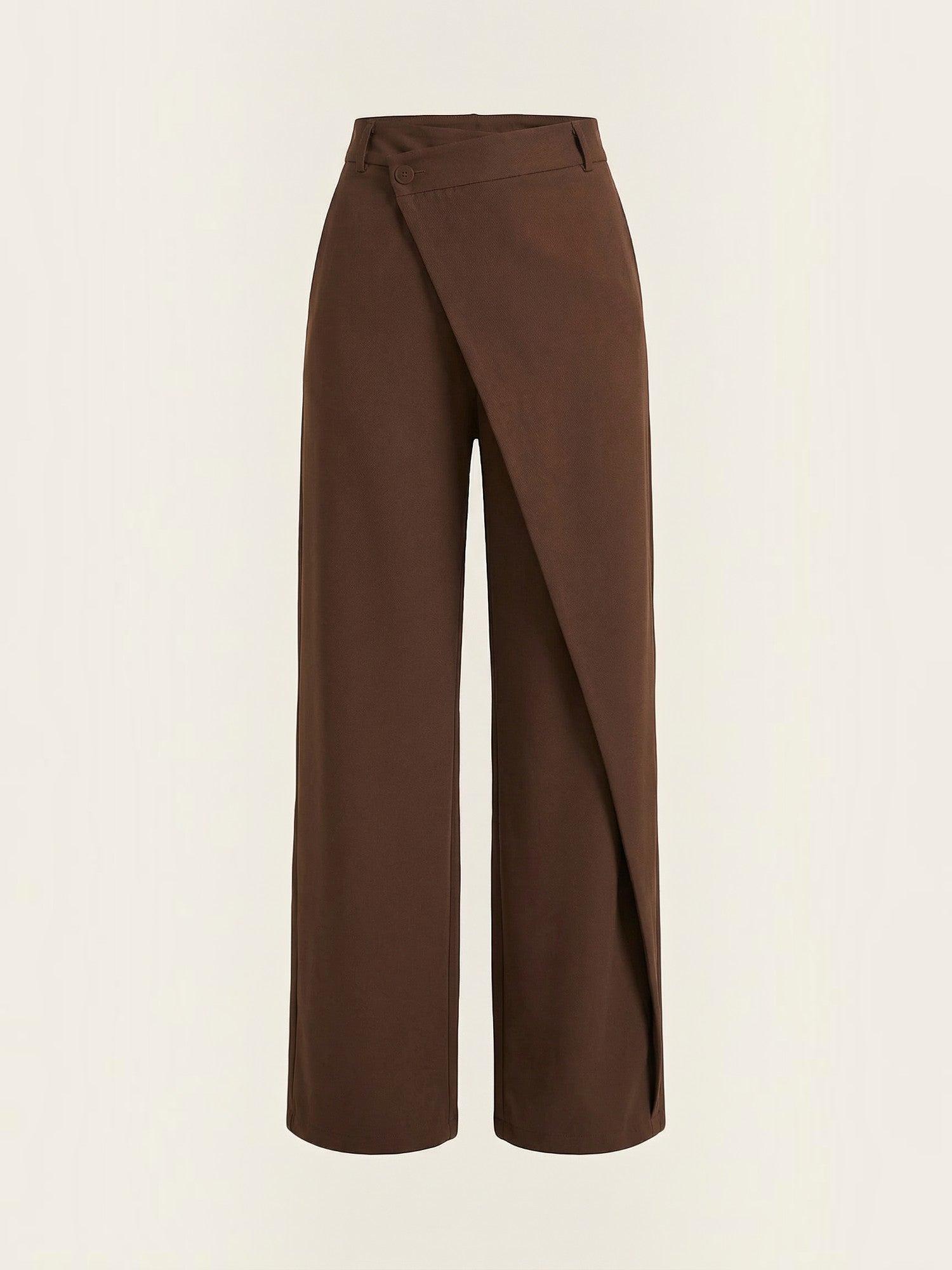 Wrap Front Wide Leg Trousers