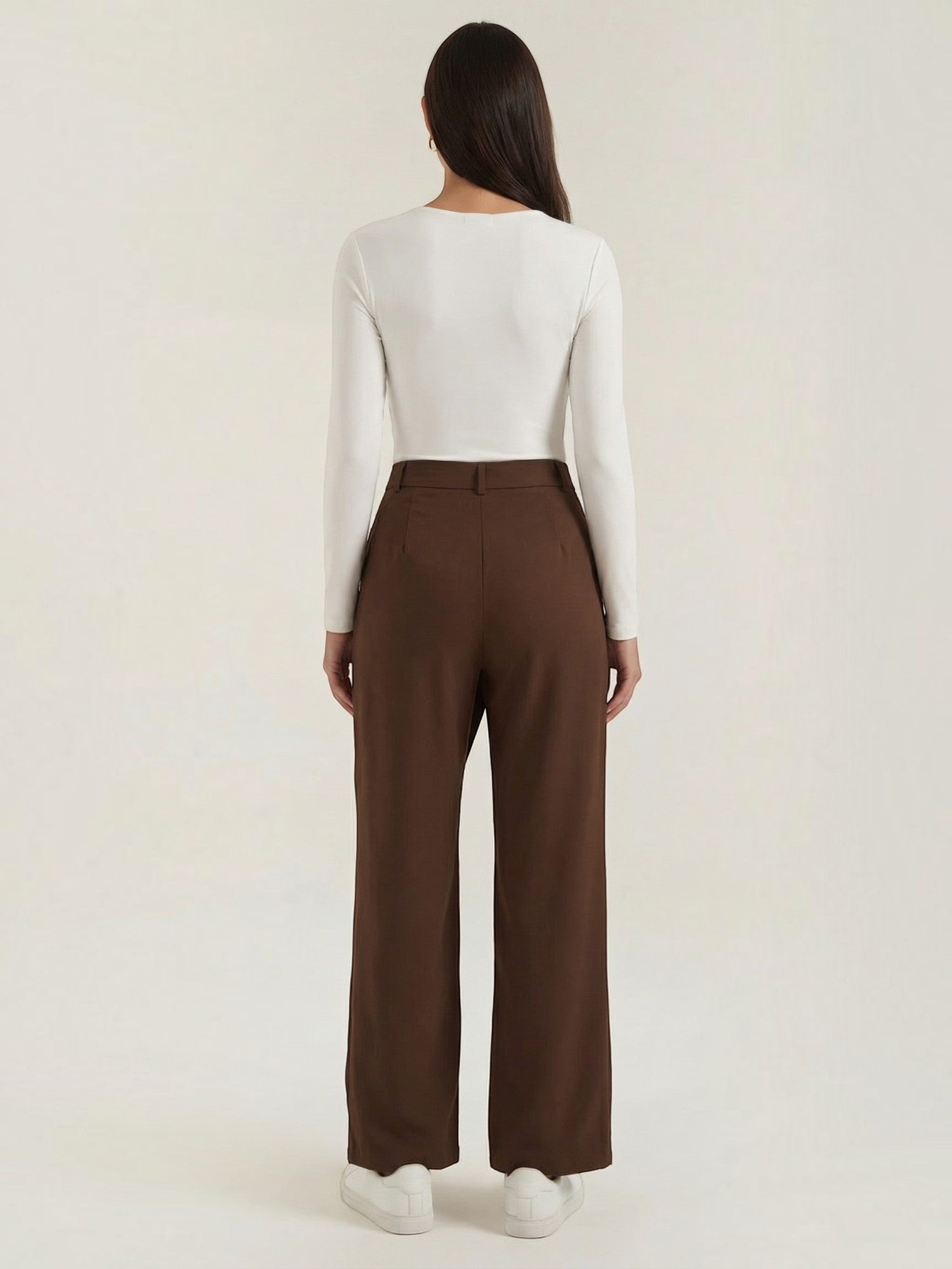 Wrap Front Wide Leg Trousers