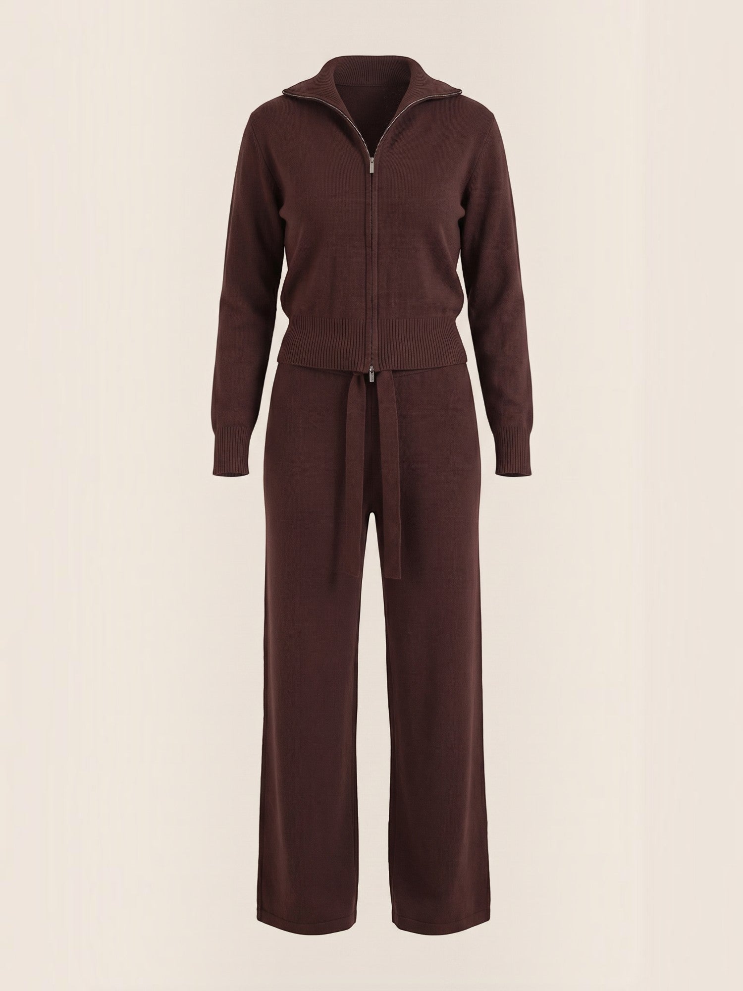 Zip Up Knit Two Piece Set