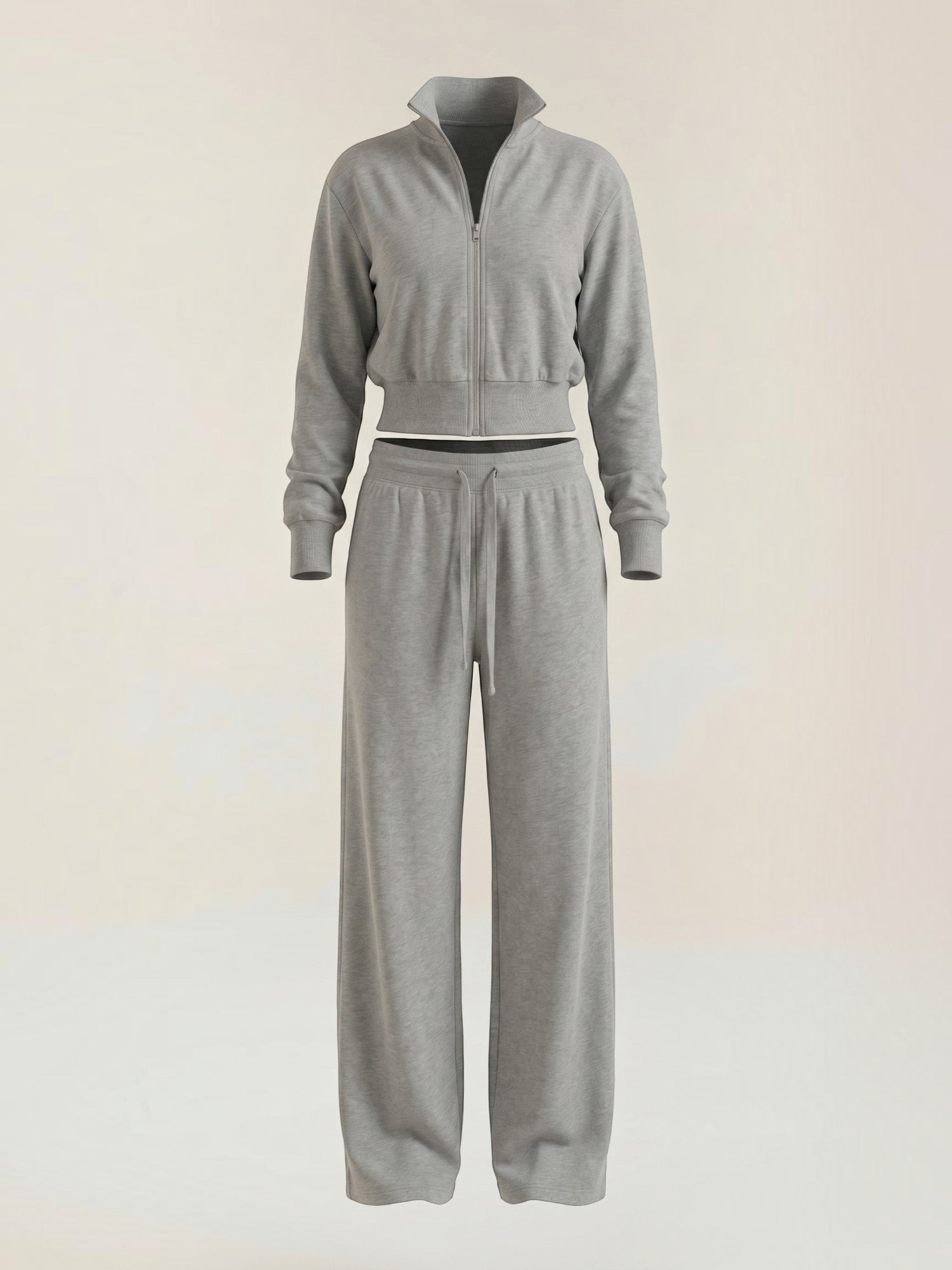 Zip Up Knit Two Piece Set