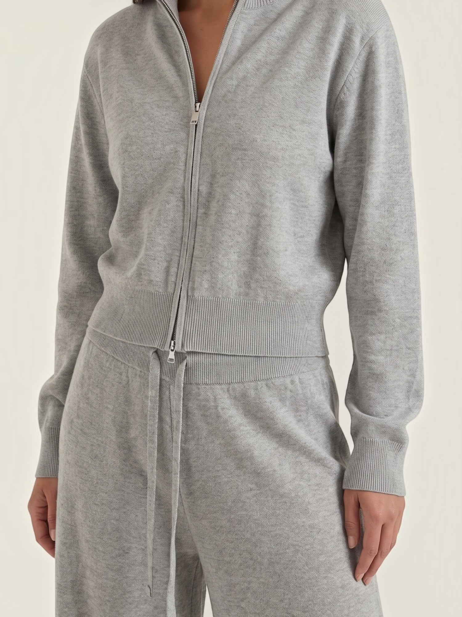 Zip Up Knit Two Piece Set