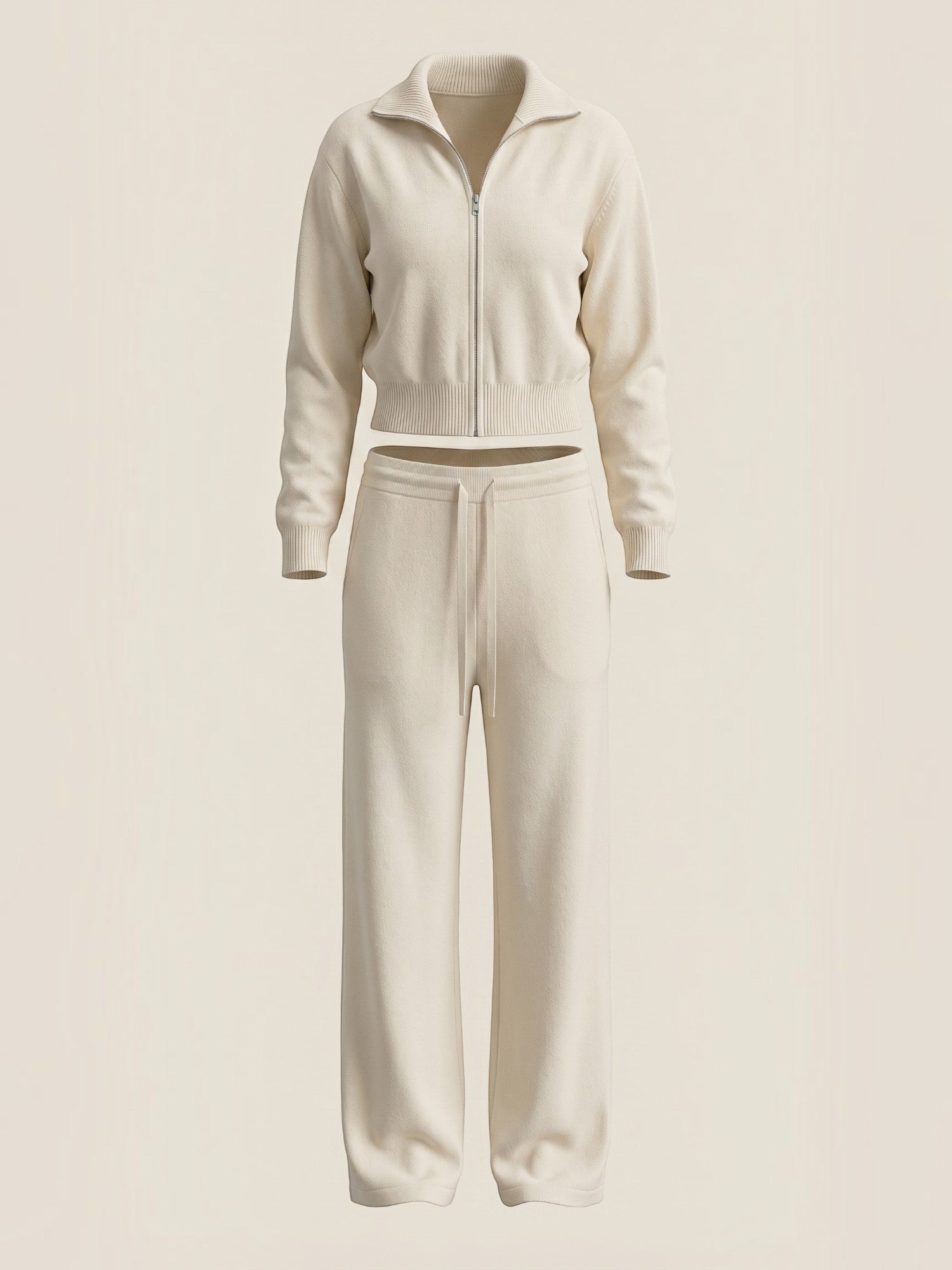 Zip Up Knit Two Piece Set