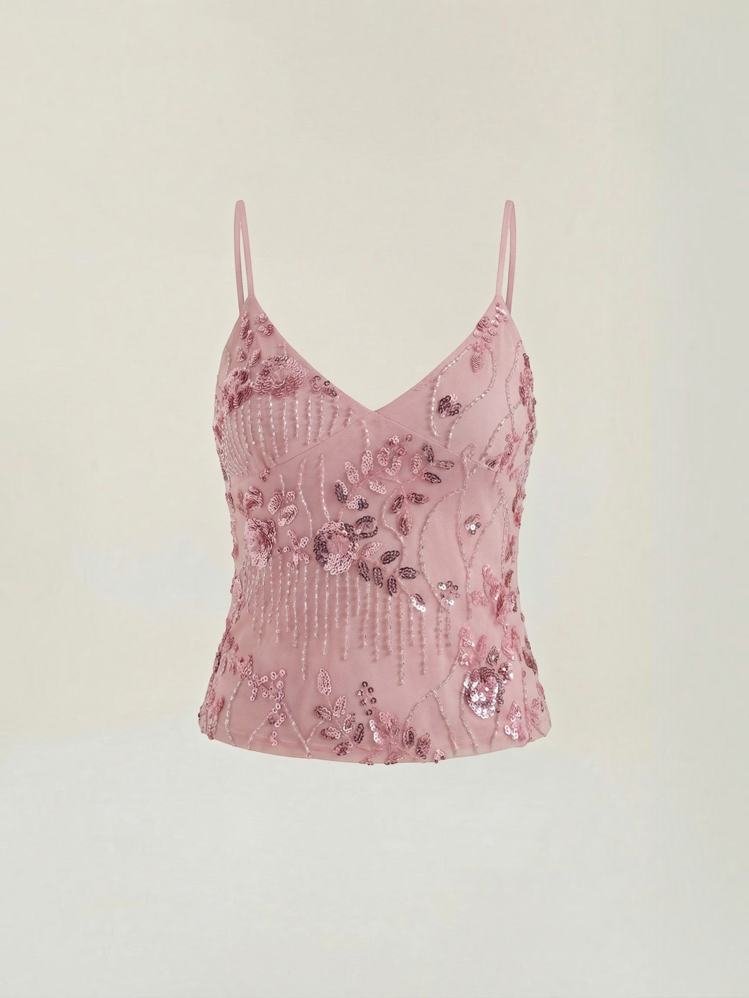 Embroidered Sequin Cami Top