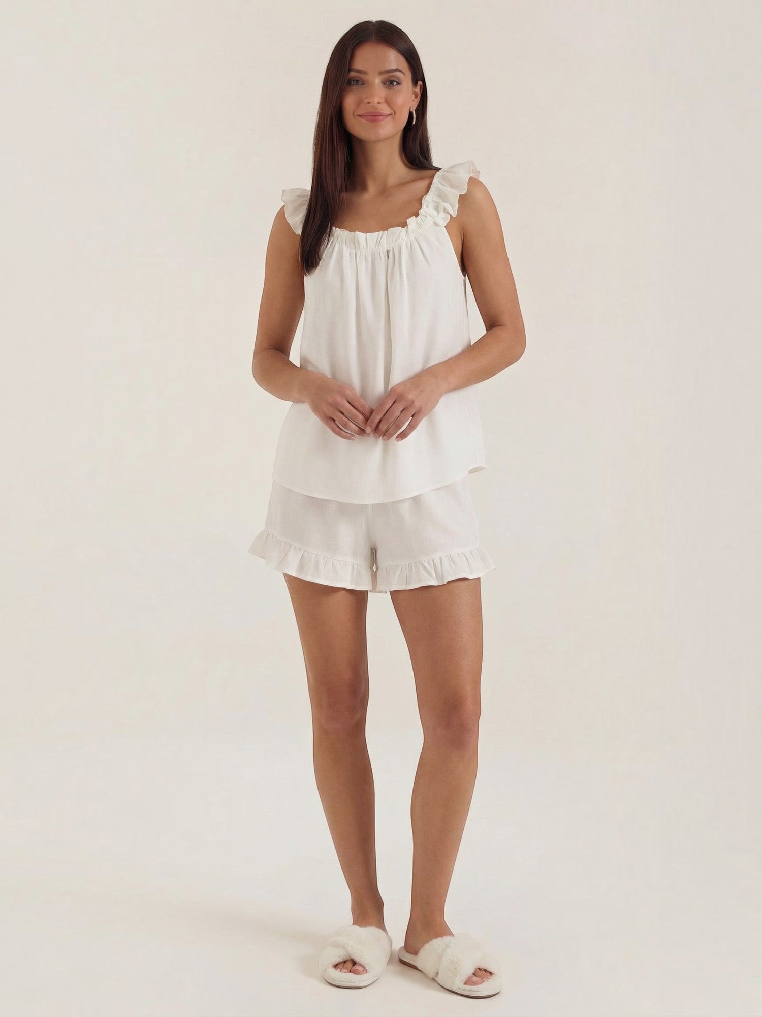 Cotton Ruffle Top & Shorts Set