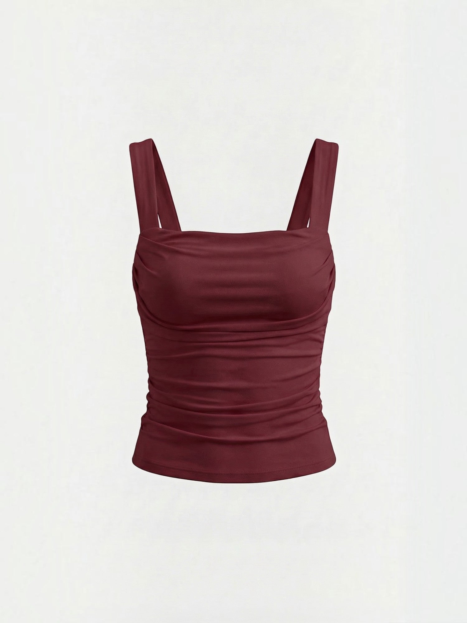 Ruched Square Neck Tank Top