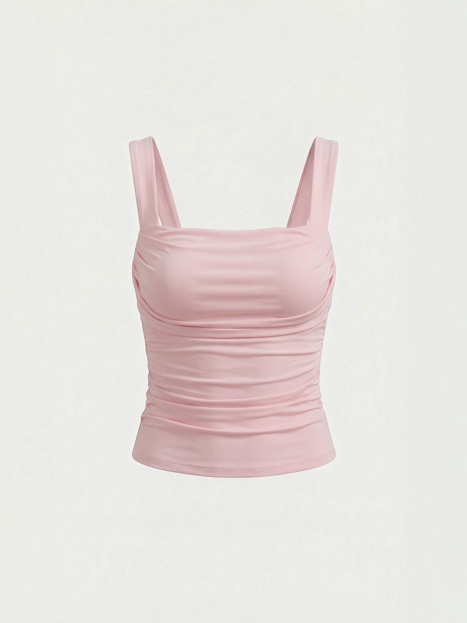 Ruched Square Neck Tank Top